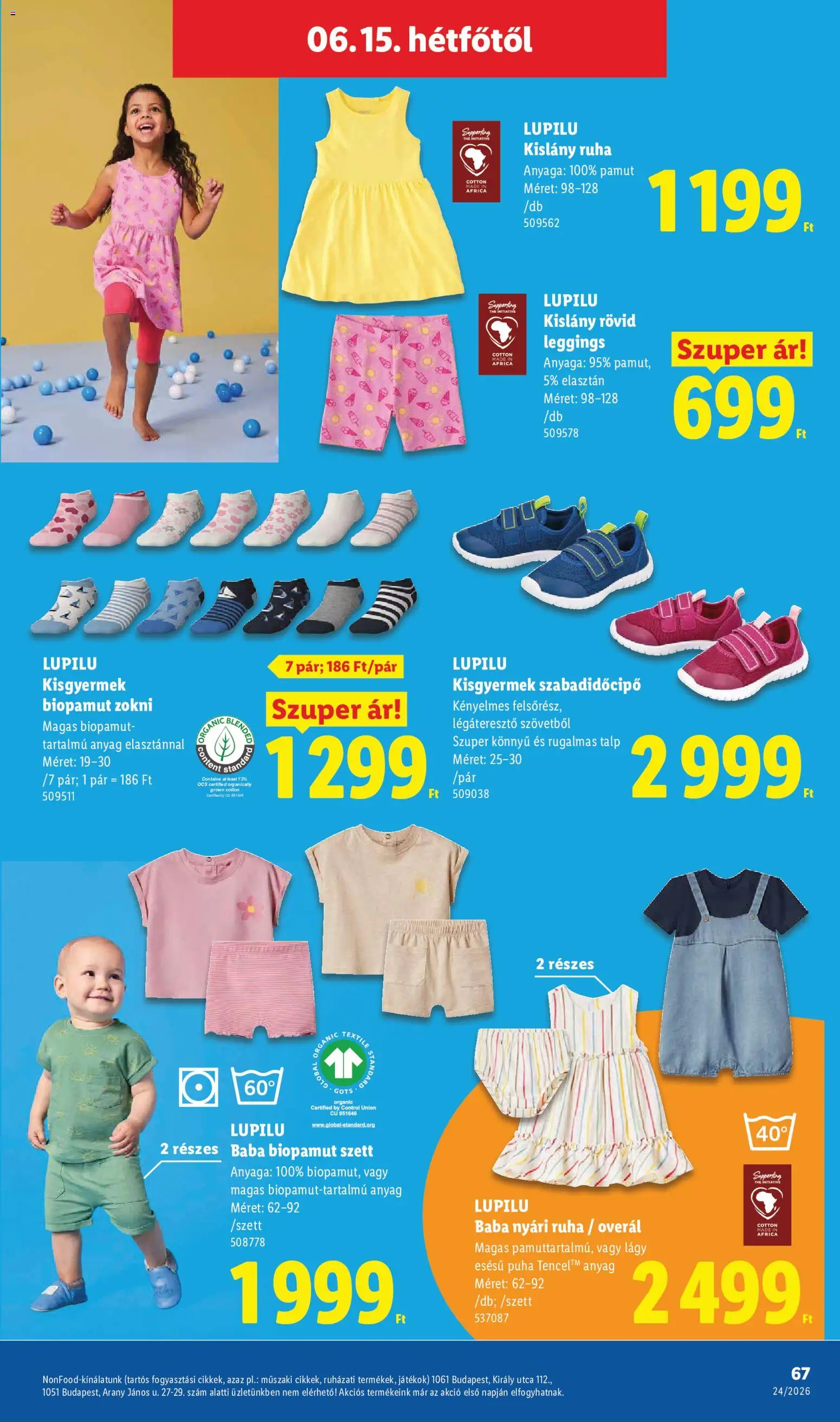 Lidl akciós ujság - amely érvényes a következő dátumtól: 11.06.2026 | Oldal: 67 | Termékek: Játékok, Nyári ruha, Ruha, Overál