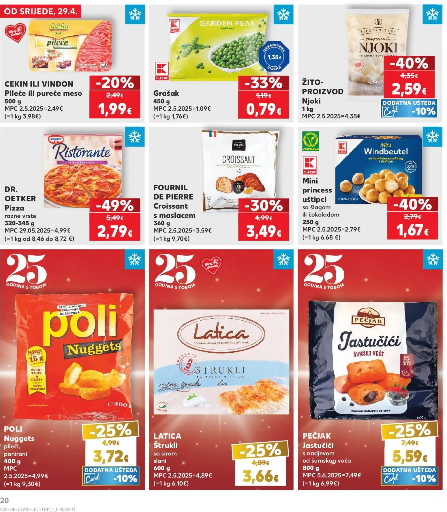 Kaufland katalog | vrijedi od 29.04.2026 | Stranica: 20 | Proizvodi: Šumsko voće, Meso, Pizza, Grašak