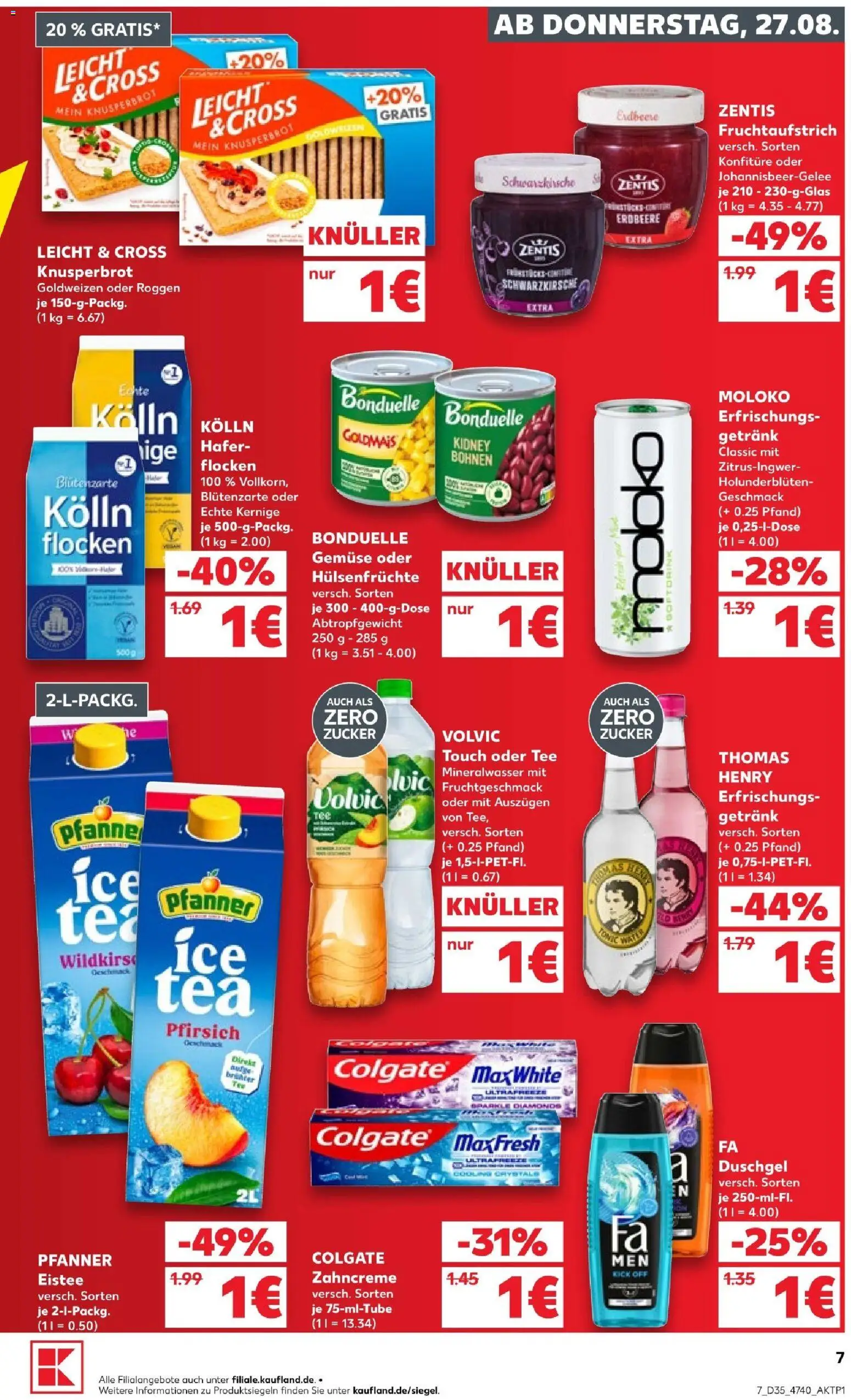 Kaufland Prospekt Hannover – gültig ab 27.08.2026 | Seite: 7 | Produkte: Kolln, Mineralwasser, Duschgel, Pfirsich
