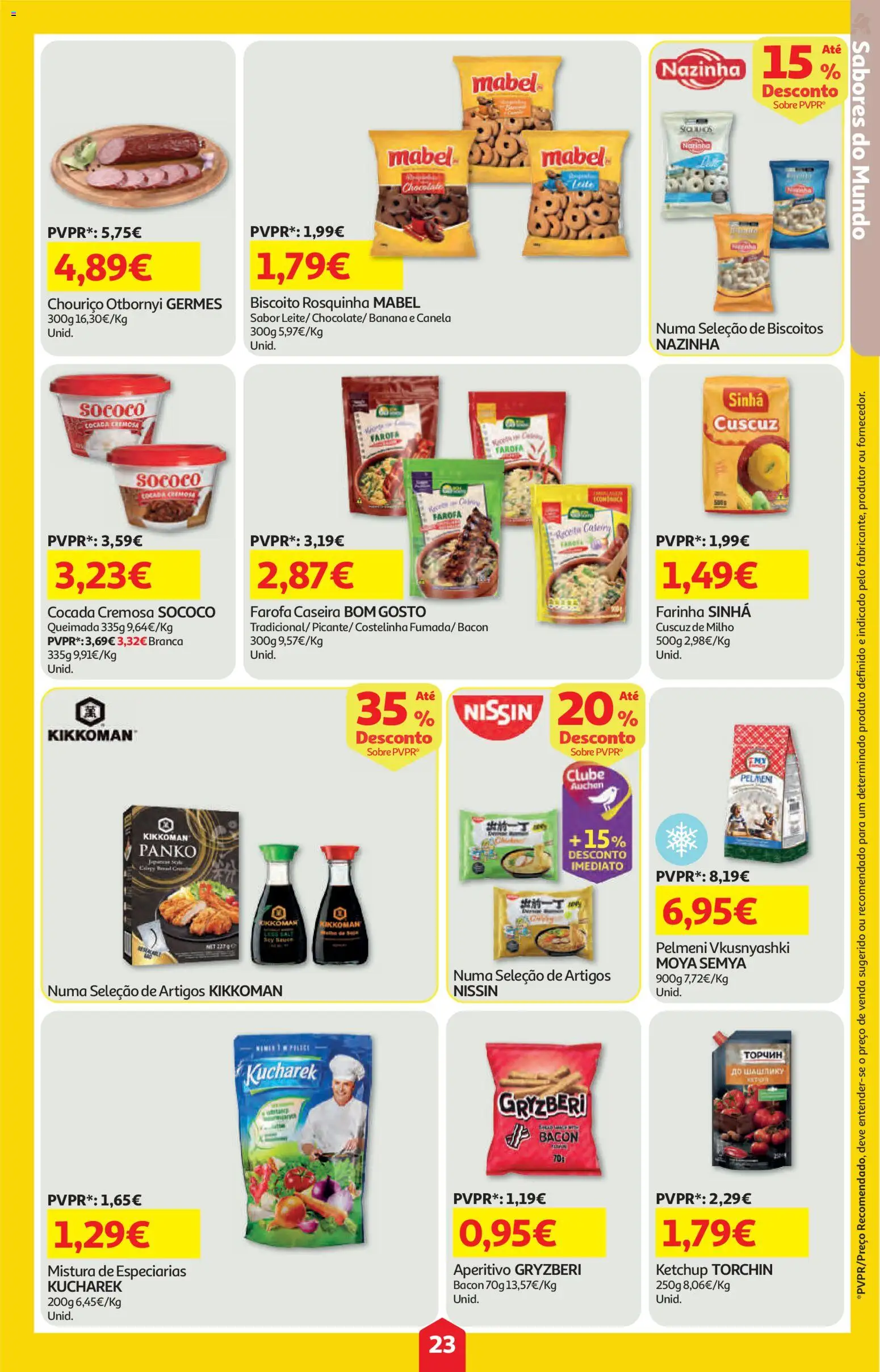 Auchan folheto │ válido de 21.05.2026 | Página: 23 | Produtos: Canela, Chocolate, Ketchup, Milho