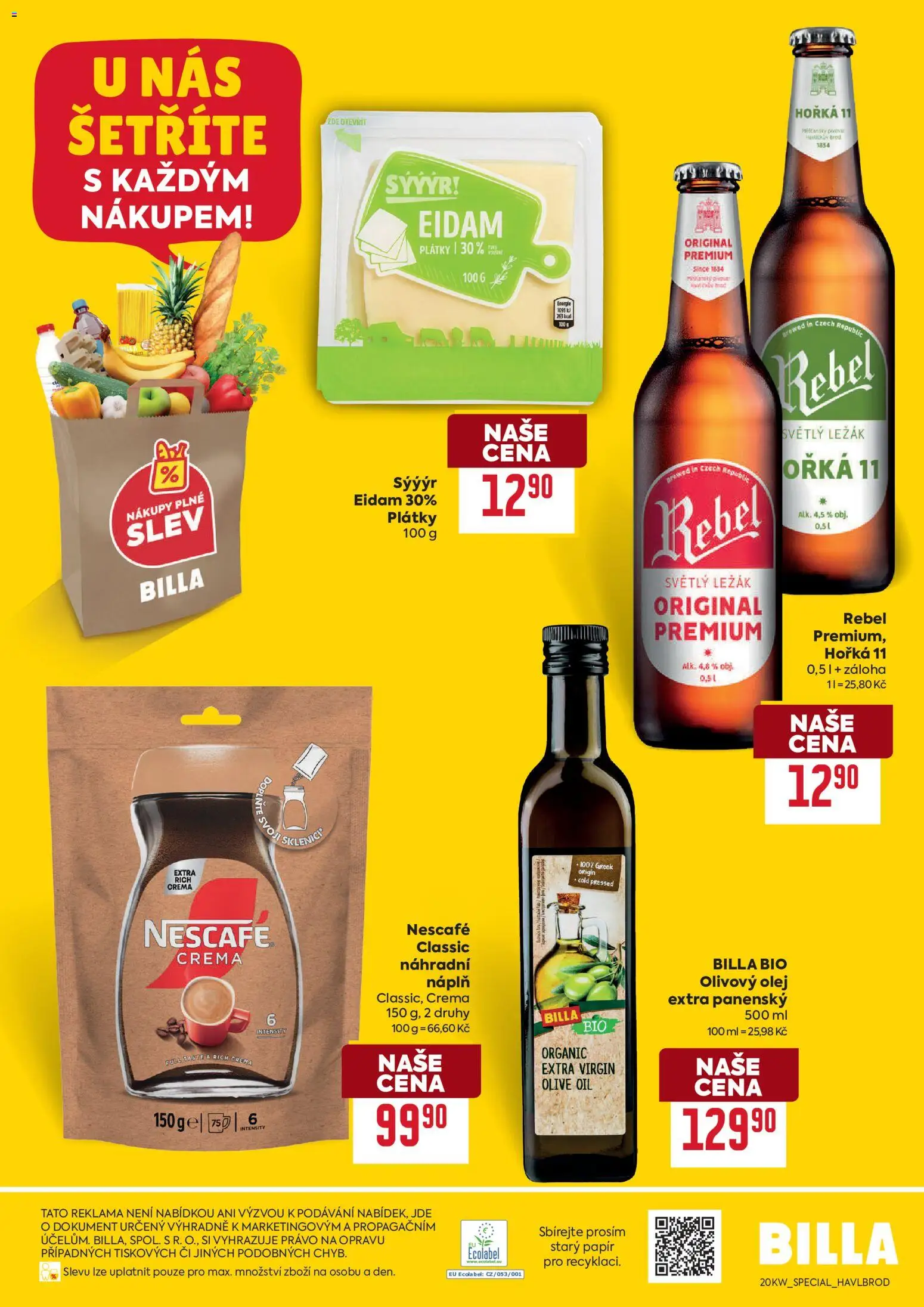 Billa leták - Havlíčkův Brod od 13.05.2026 | Strana: 2 | Produkty: Olivový olej, Nescafe Crema, Nescafé, Crema