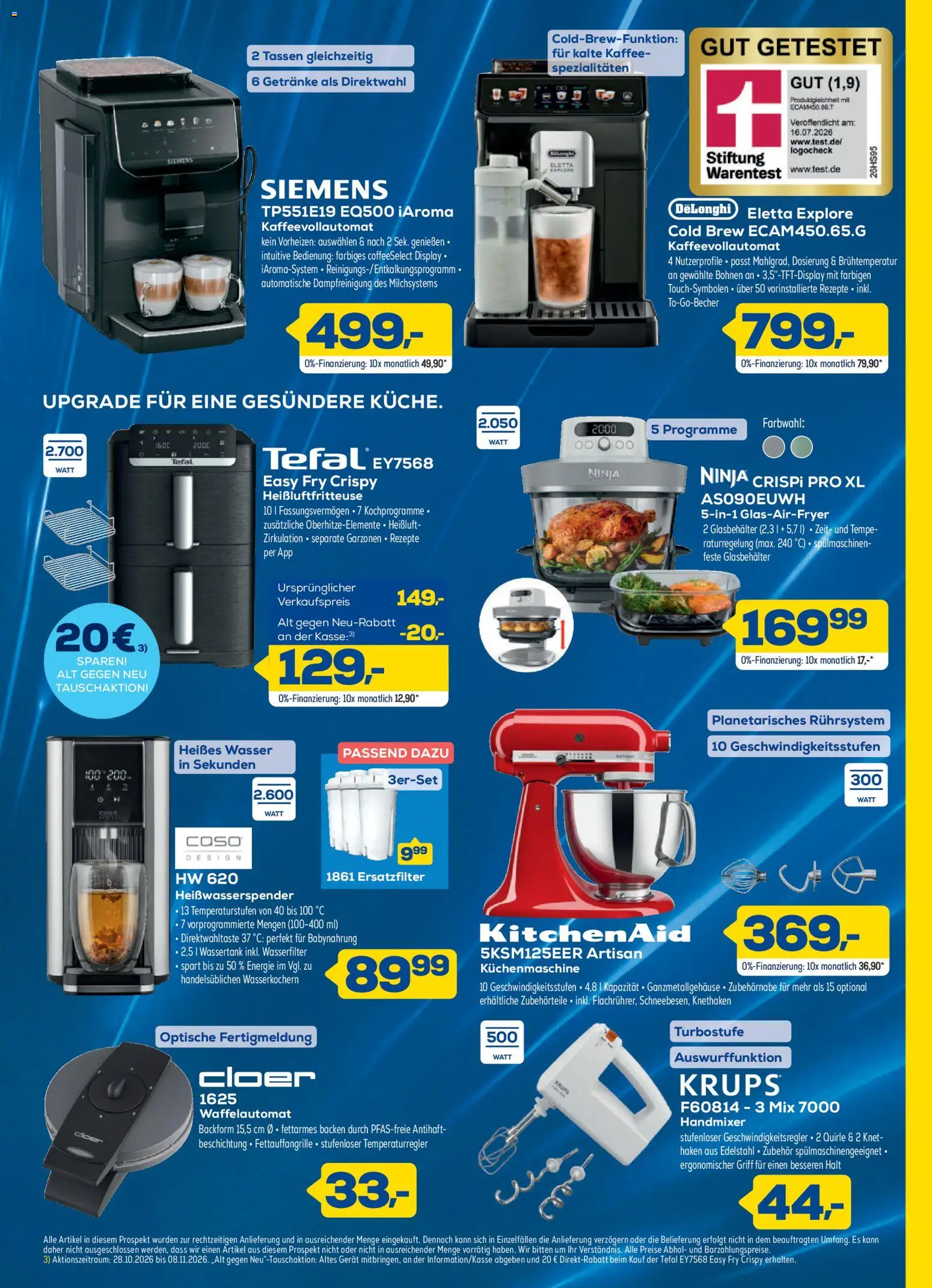 Euronics Black November – gültig ab 28.10.2026 | Seite: 5 | Produkte: Siemens, Spezialitäten, Handmixer, Kaffeevollautomat