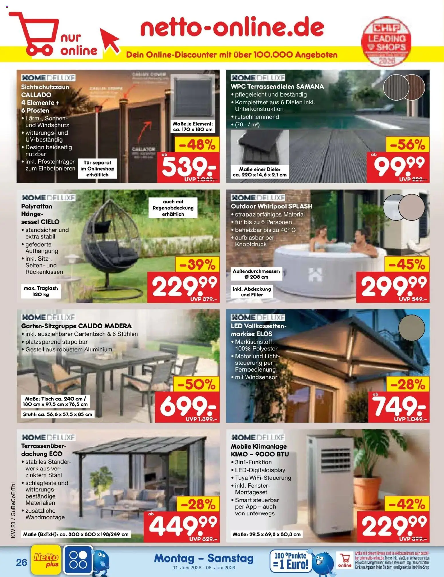 Netto Marken-Discount Prospekt Weimar – gültig ab 01.06.2026 | Seite: 40 | Produkte: Sessel, Tisch, Stuhl, Tür
