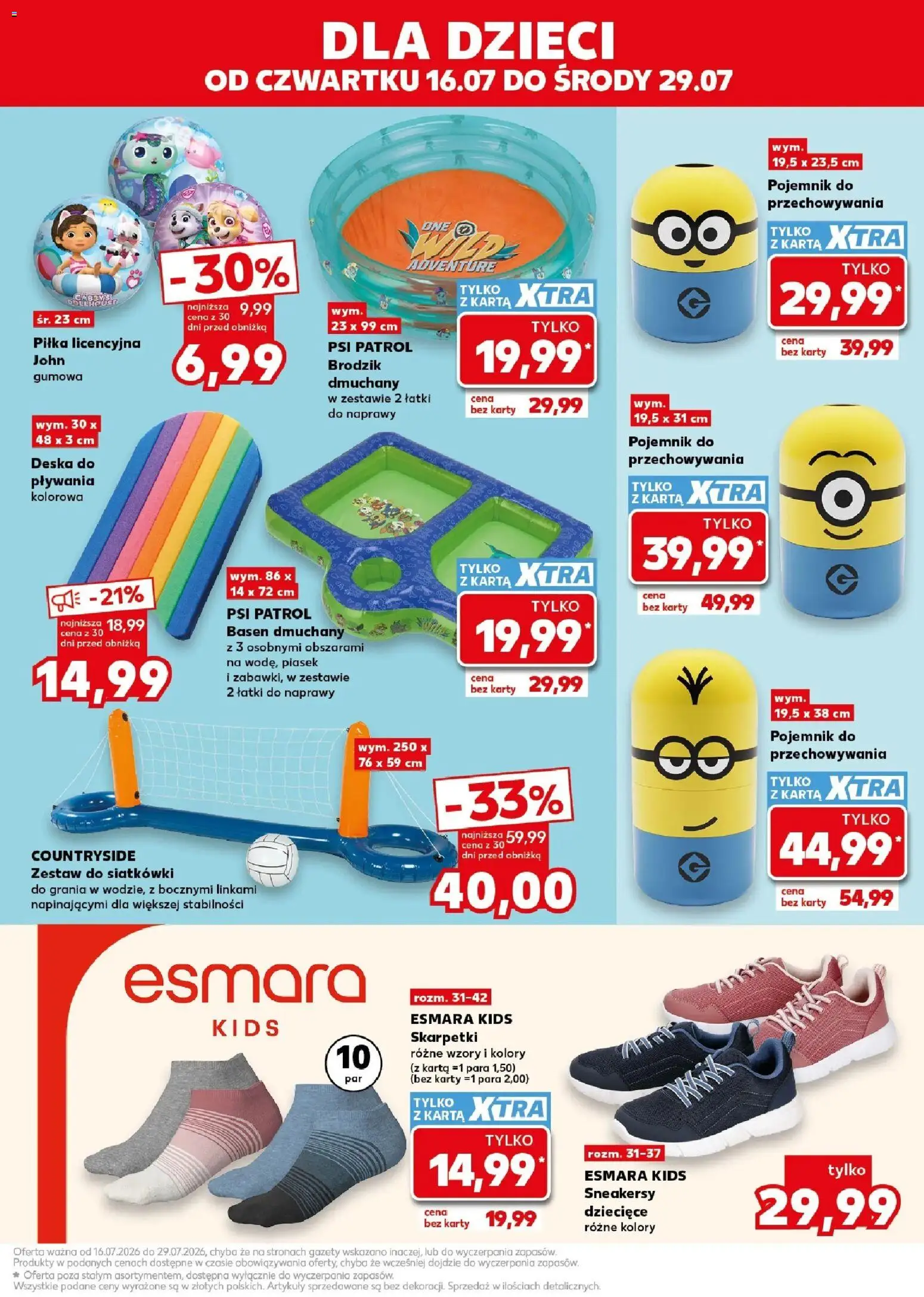 Kaufland gazetka - Złap Okazje od 16.07.2026 | Strona: 11 | Produkty: Skarpetki, Gazety, Basen, Pojemnik do przechowywania