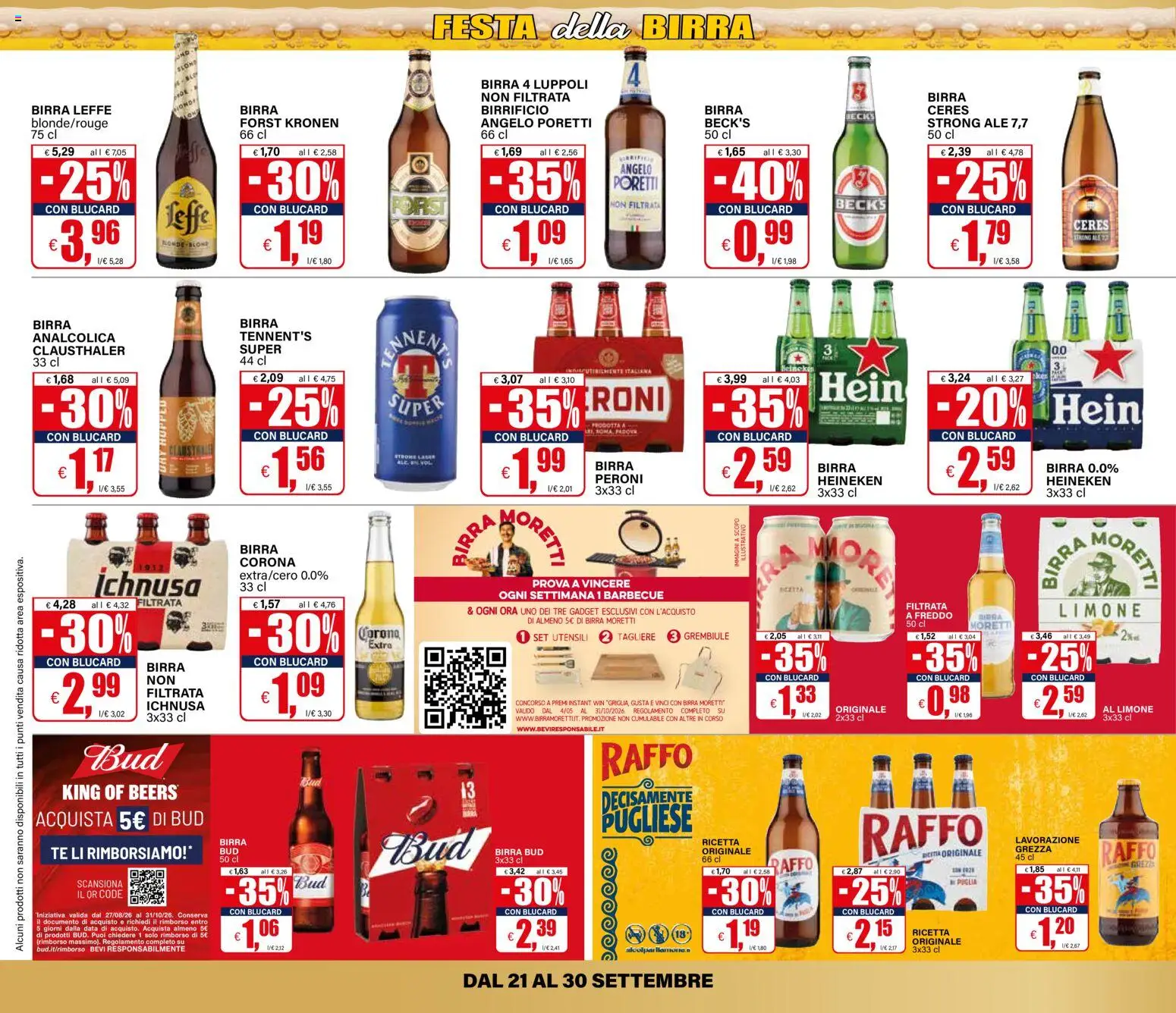 Volantino Il Gigante del 21/09/2026 | Pagina: 30 | Prodotti: Tennent's, Ceres, Heineken, Grembiule