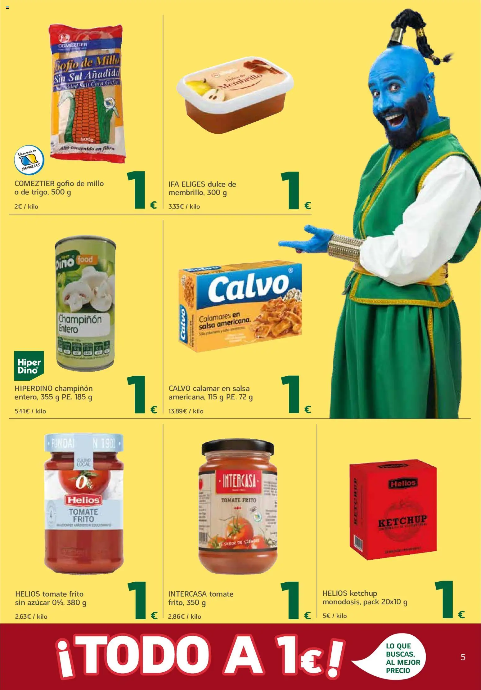 HiperDino Deseo Concedido │ válido desde el 25/08/2026 | Página: 5 | Productos: Dulce, Calamares, Tomate, Azúcar