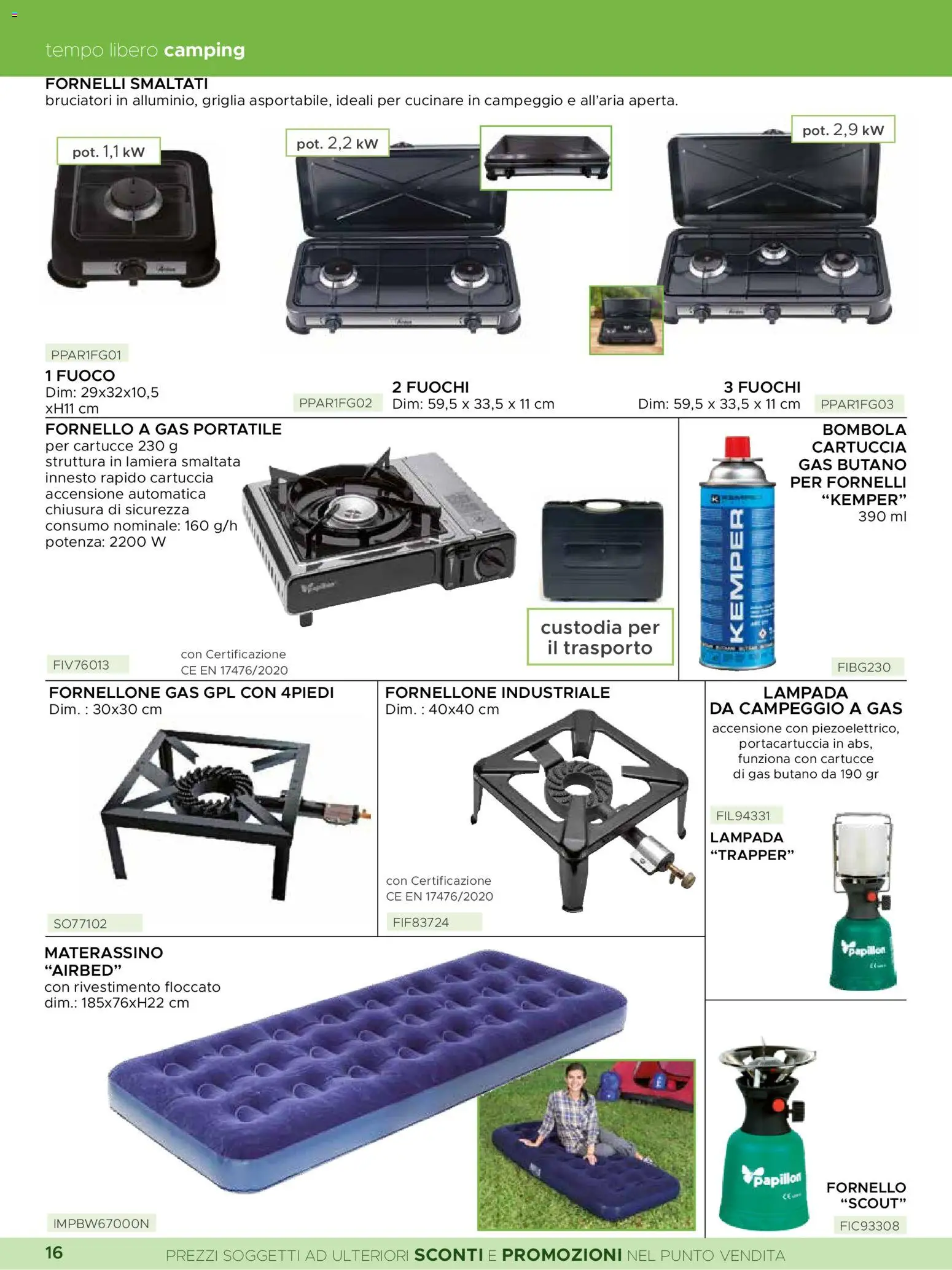 Volantino La Prealpina del 08.06.2026 | Pagina: 16 | Prodotti: Fornello a gas, Fornelli, Fornello, Lampada