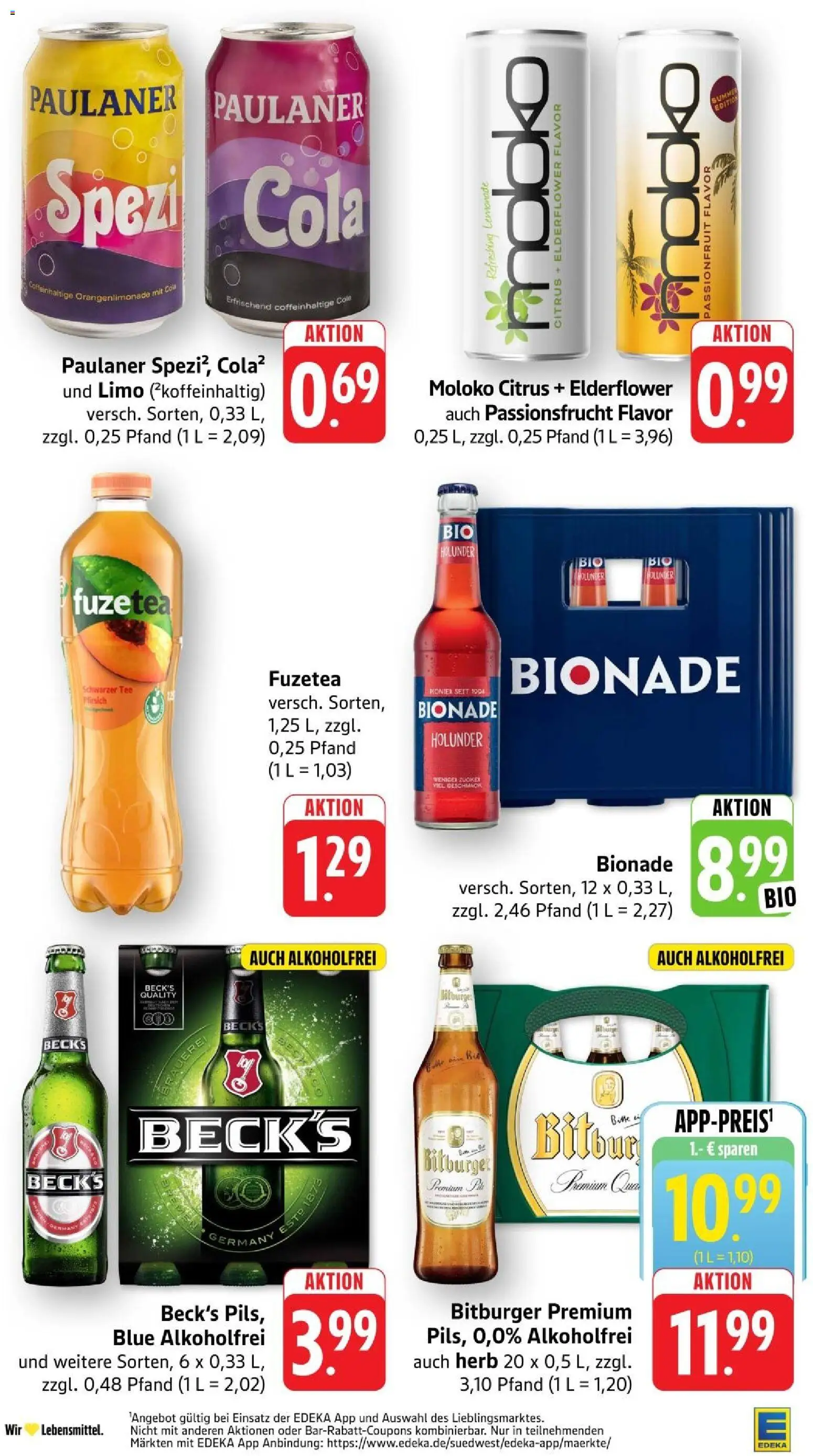 Edeka Prospekt Stuttgart – gültig ab 23.08.2026 | Seite: 29 | Produkte: Bitburger, Cola, Zucker, Paulaner
