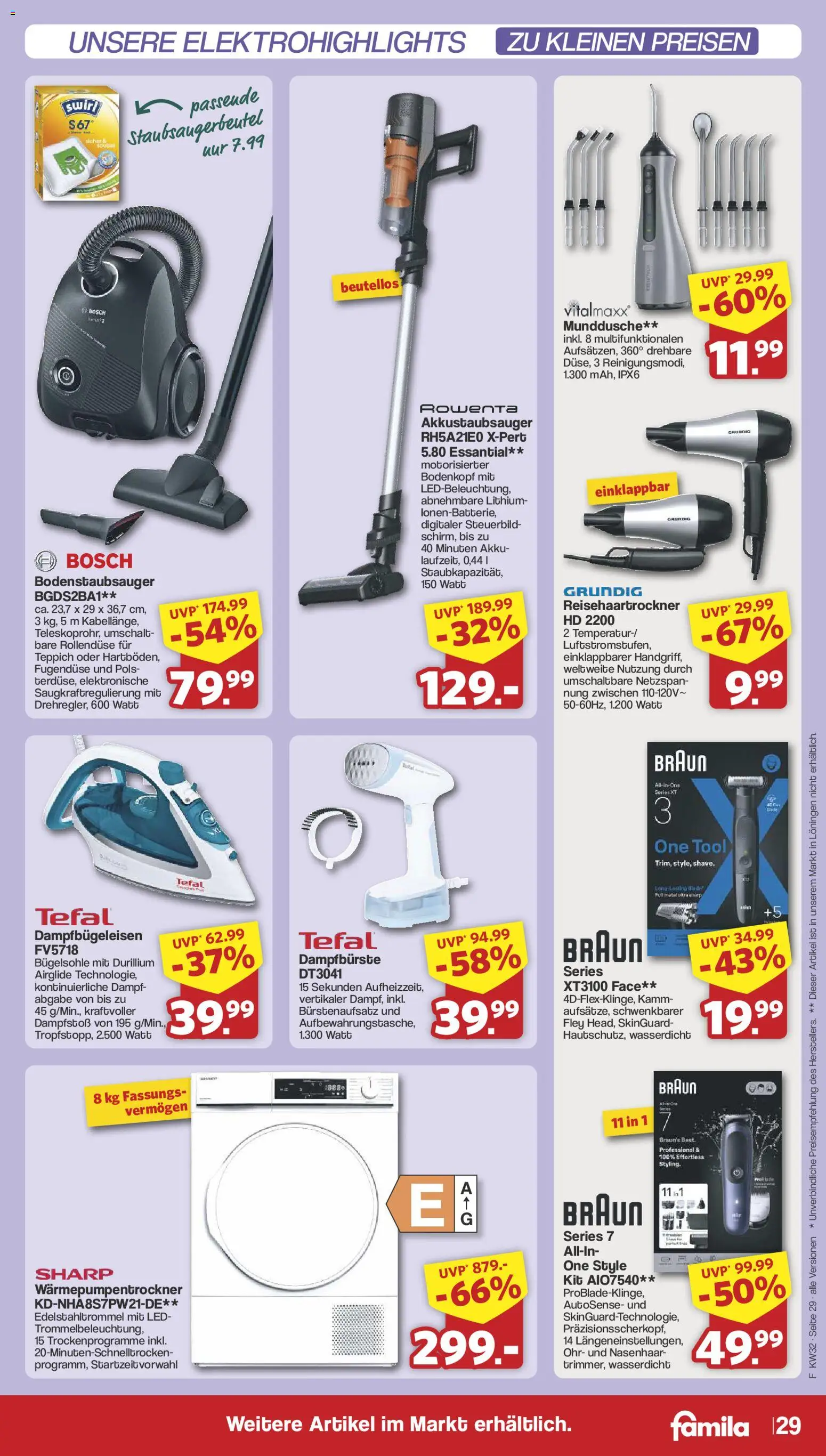 Famila Nordwest Prospekt – gültig ab 03.08.2026 | Seite: 33 | Produkte: Bosch, Teppich
