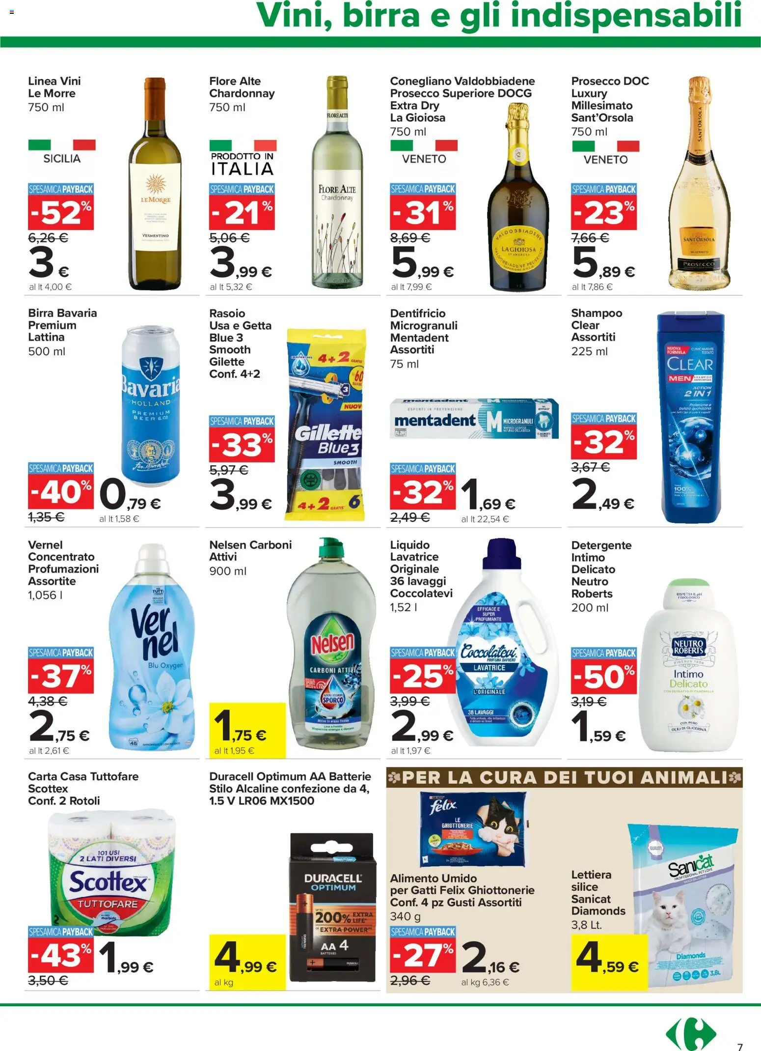 Volantino Carrefour del 22/10/2026 | Pagina: 7 | Prodotti: Rasoio, Dentifricio, Intimo, Batterie