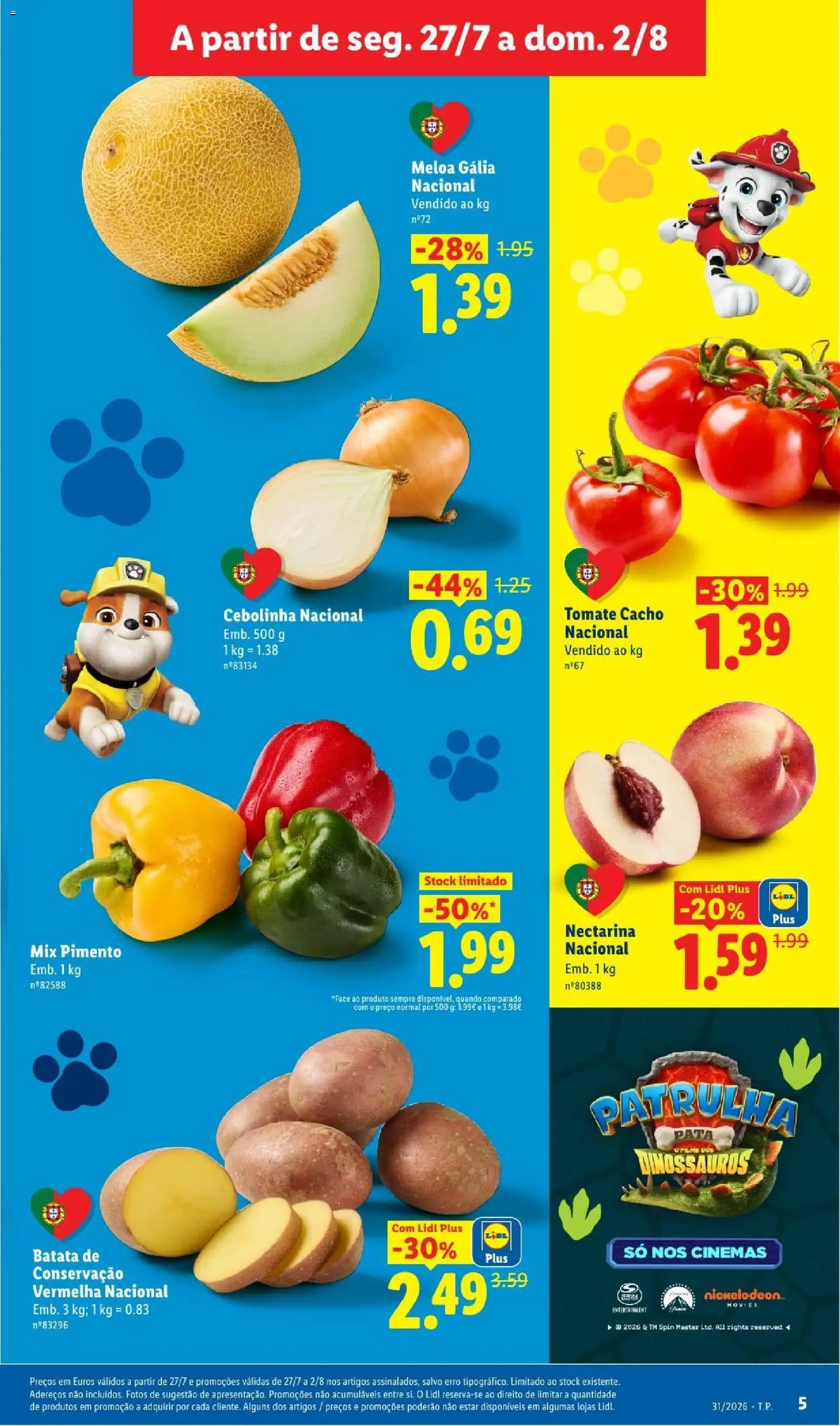 Lidl folheto │ válido de 27/07/2026 | Página: 5 | Produtos: Batata, Tomate