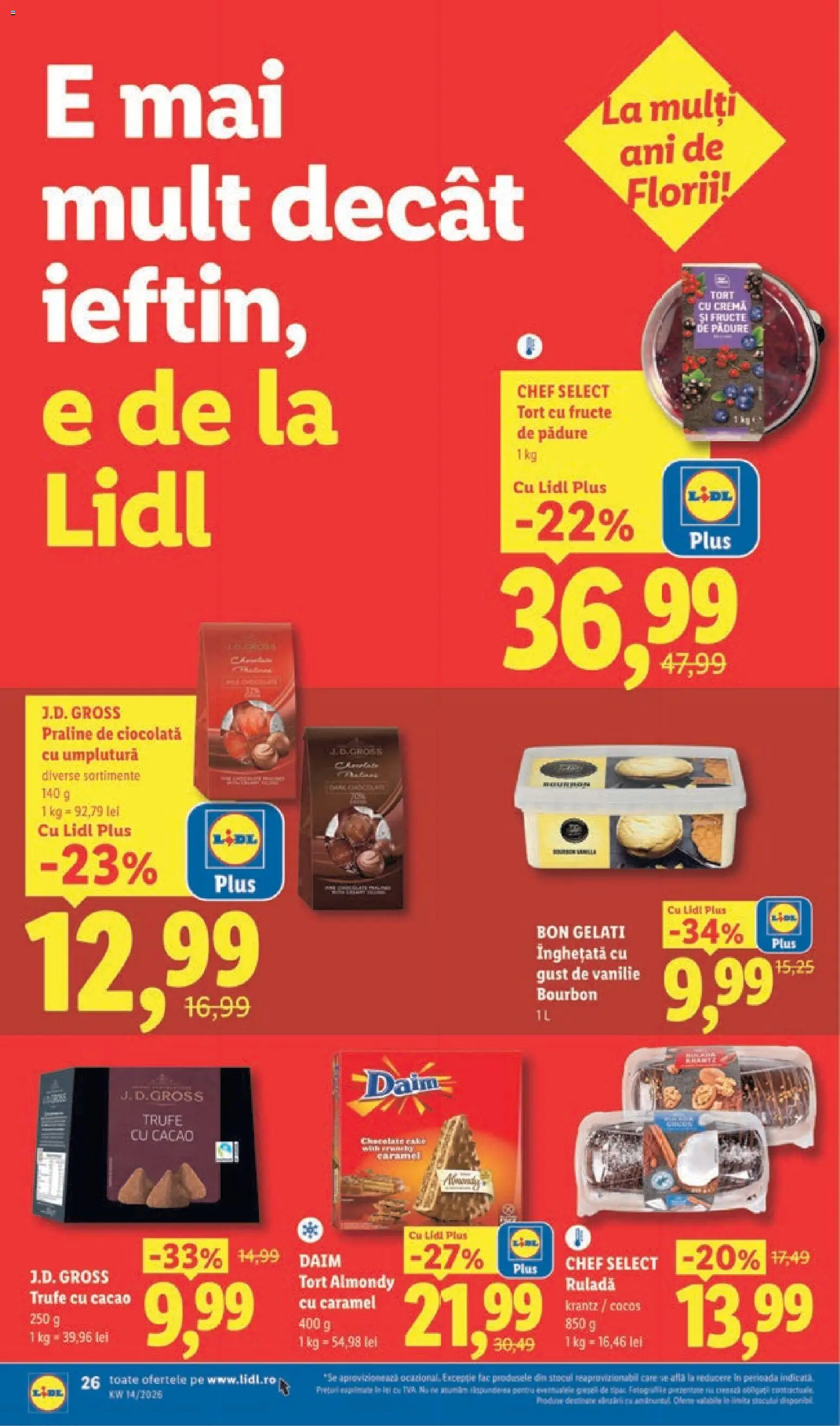 Noul catalog Lidl – valabil de la 30.03.2026 | Pagină: 26 | Produse: Praline, Cremă, Bourbon, Cacao