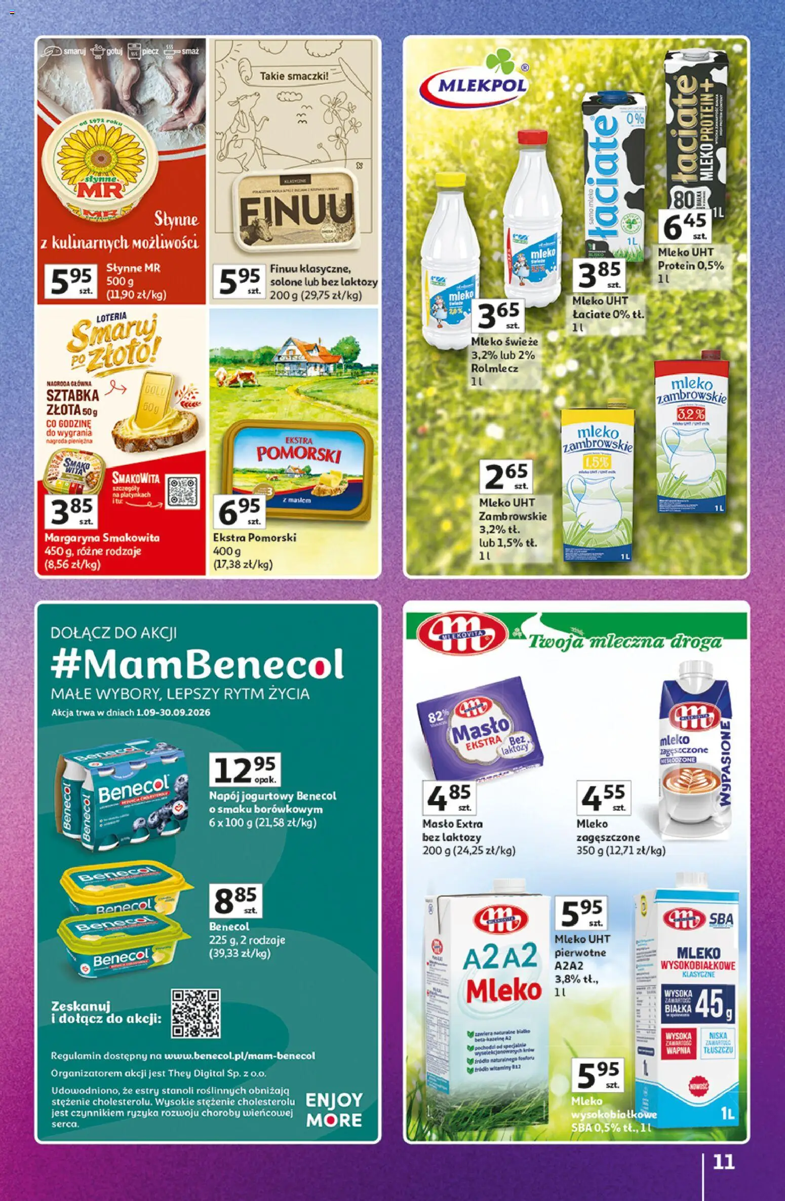 Auchan gazetka - 30 Lat Hipermarket Znane marki od 03.09.2026 | Strona: 11 | Produkty: Bez laktozy, Masło extra, Mleko, Masło
