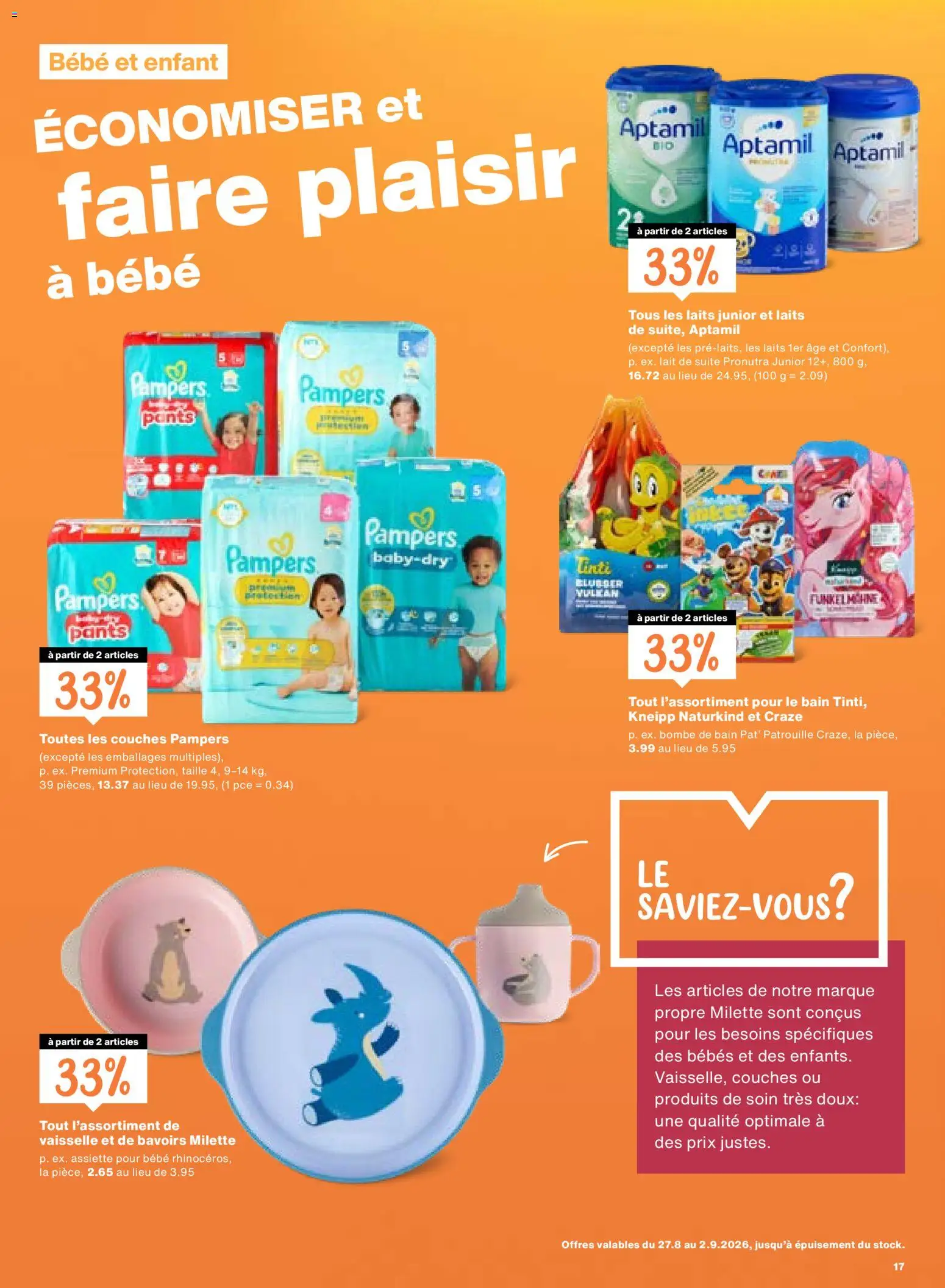 Migros aktionen FR – gültig ab 27.08.2026 | Seite: 17 | Produkte: Pampers