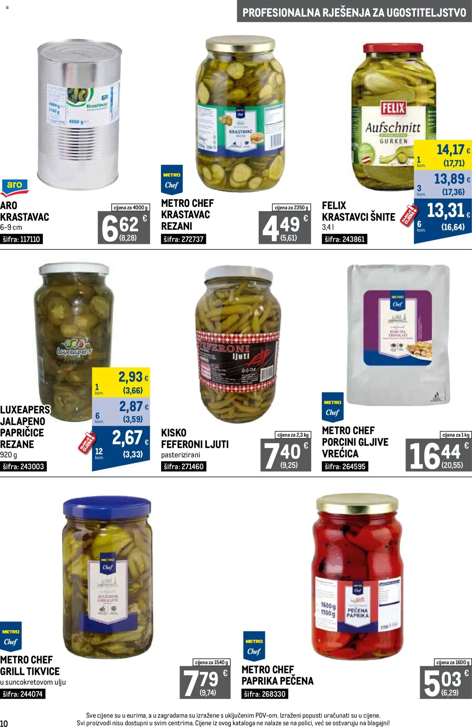 Metro katalog | vrijedi od 01.09.2026 | Stranica: 10 | Proizvodi: Tikvice, Krastavac, Krastavci, Gljive