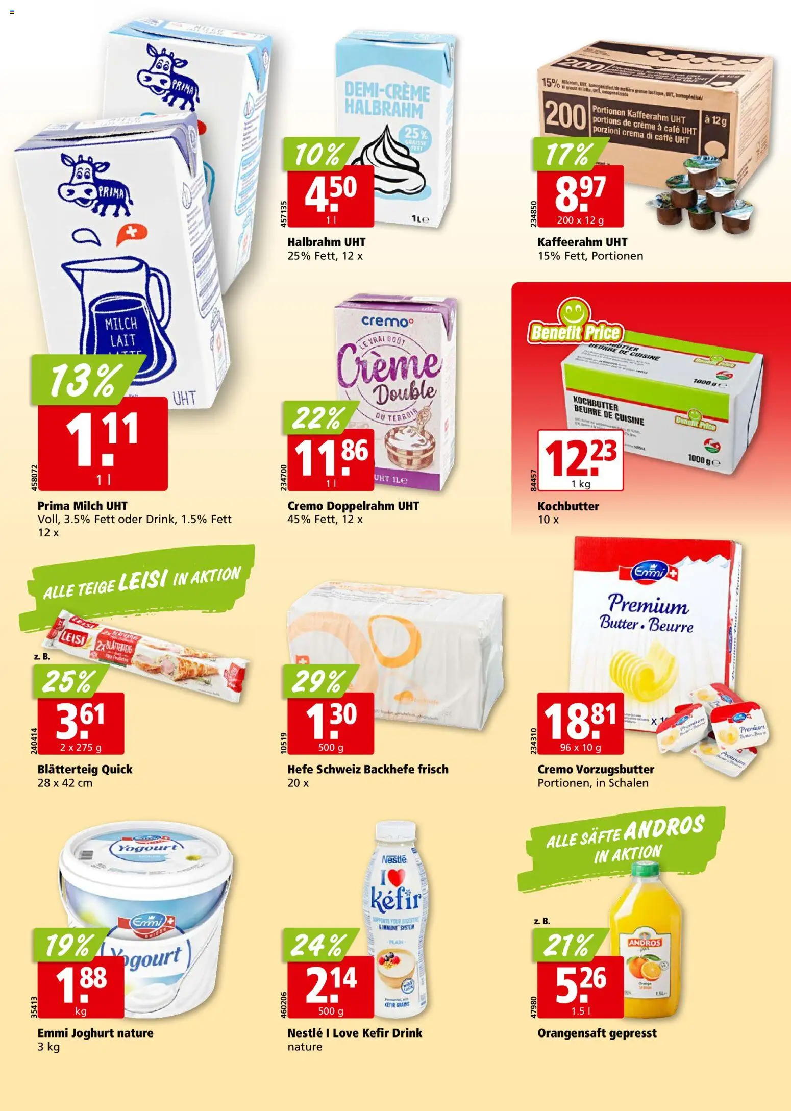 Aligro aktionen Chavannes, Matran, Genf, Sitten – gültig ab 07.09.2026 | Seite: 14 | Produkte: Kefir, Orangensaft, Milch, Butter