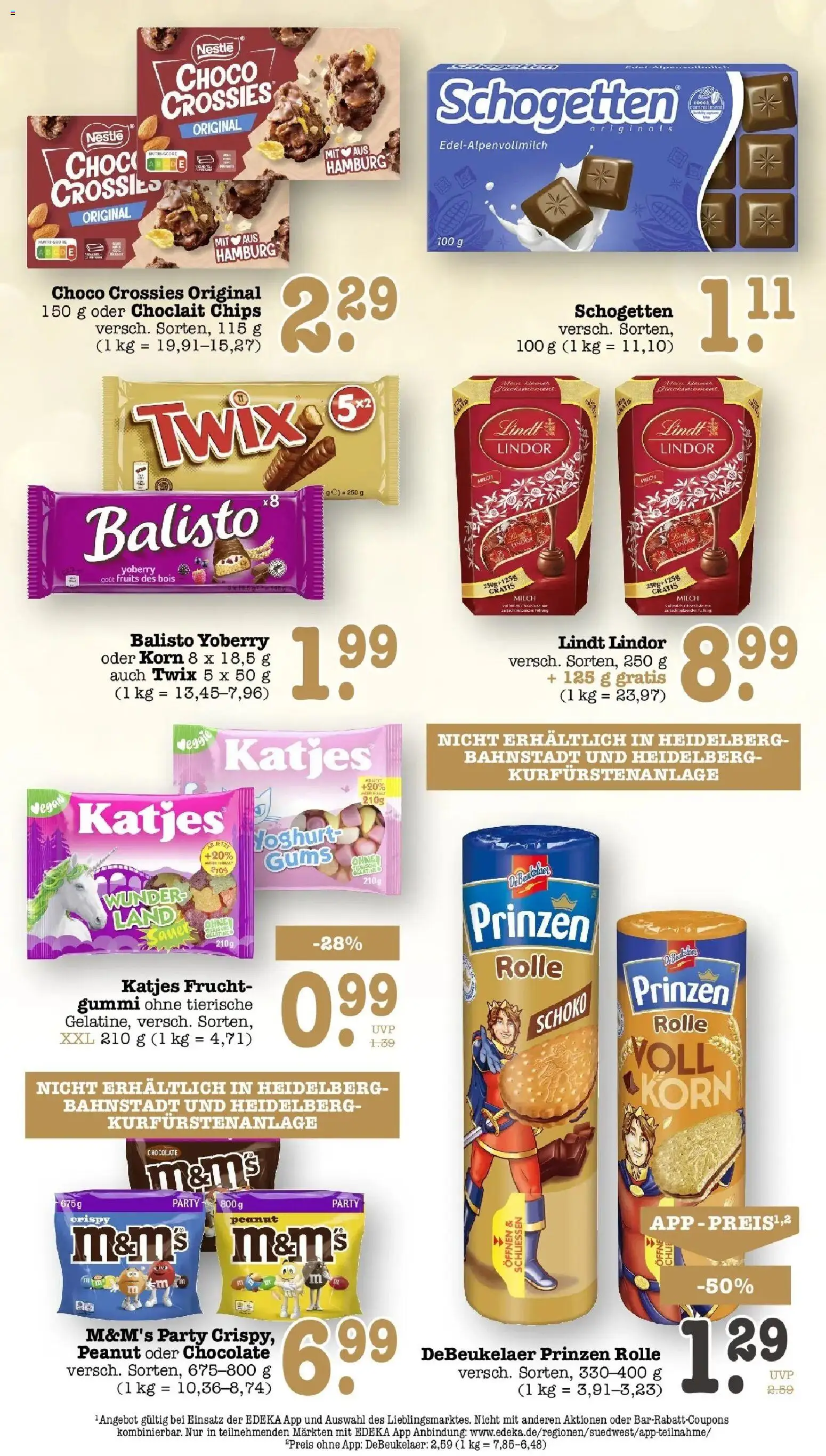 E center Prospekt Heidelberg (ab 12.10.2026) zum Blättern | Seite: 41 | Produkte: Milch, M&M's, Lindor, Lindt