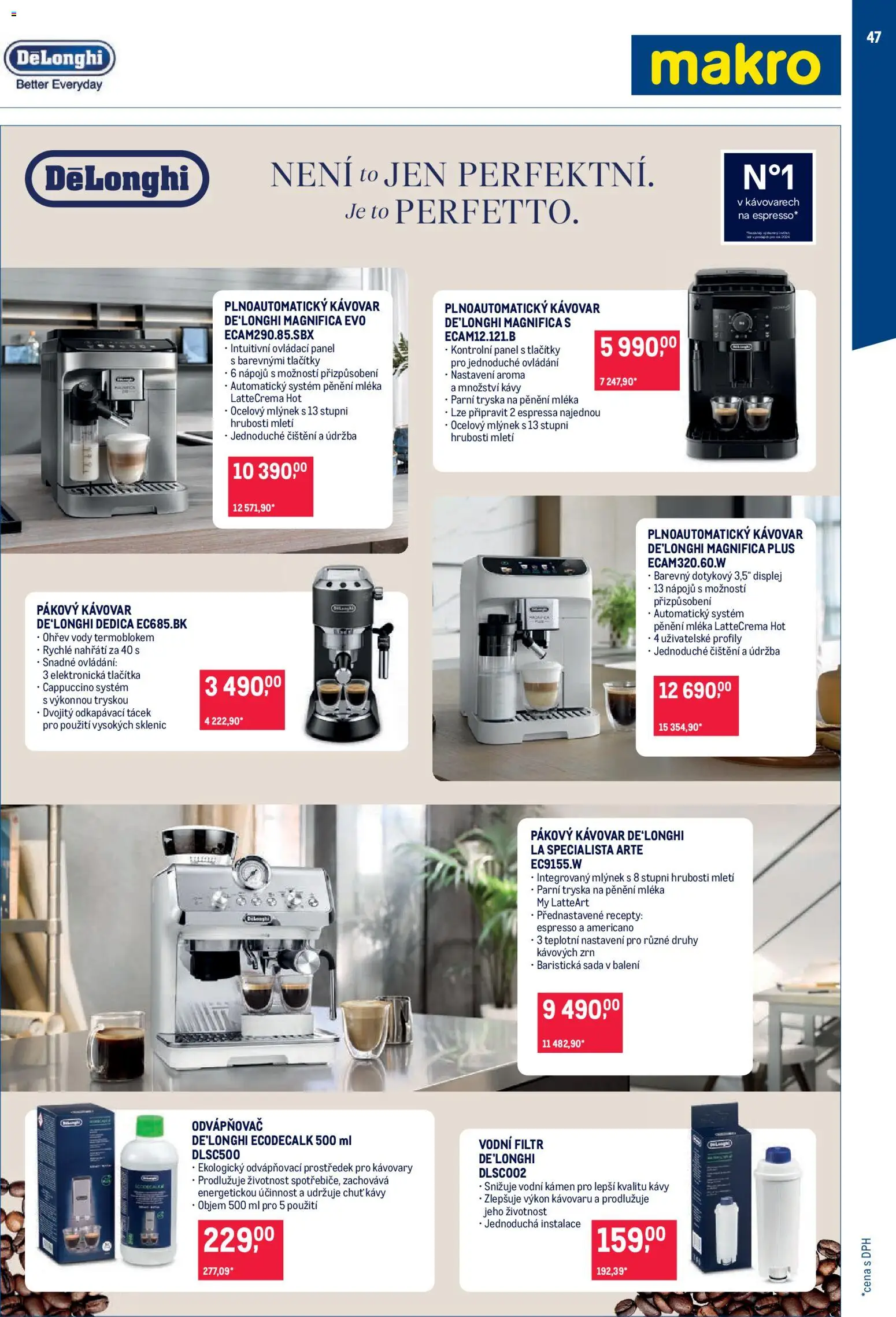 Makro leták - Obchodní partneři od 20.05.2026 | Strana: 47 | Produkty: Pákový kávovar, Kávovar, Mlýnek, Cappuccino