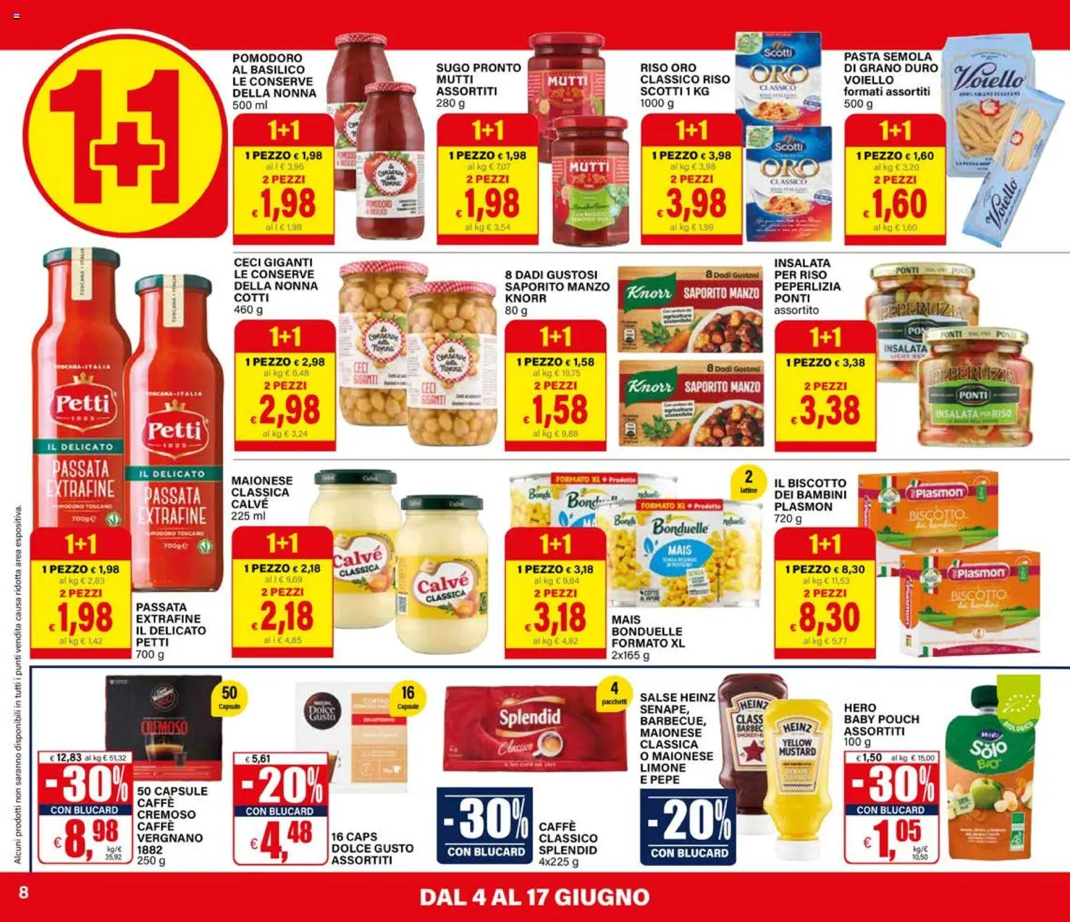 Volantino Il Gigante del 04.06.2026 | Pagina: 8 | Prodotti: Riso, Ceci, Limone, Sugo