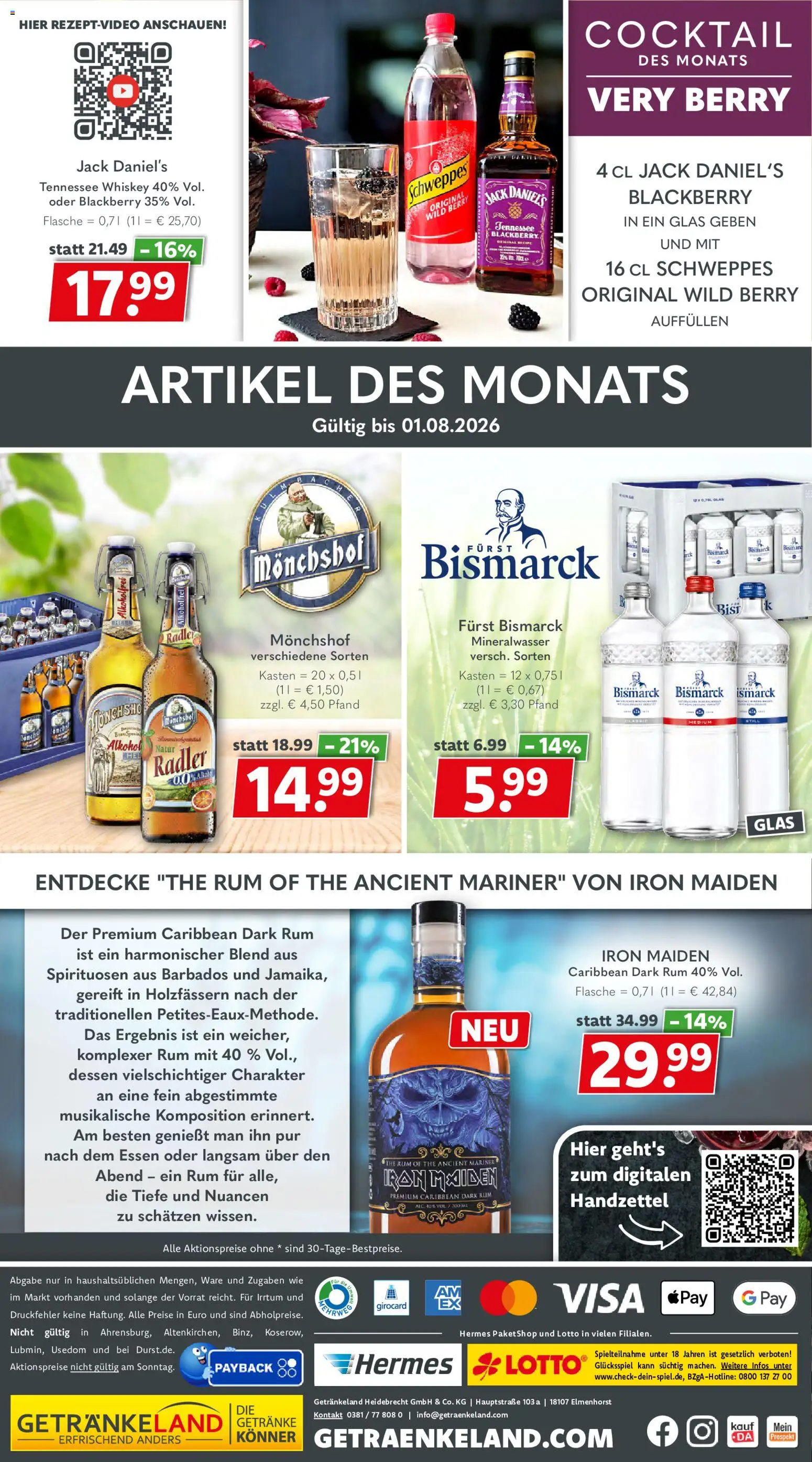 Getränkeland Prospekt – gültig ab 06.07.2026 | Seite: 10 | Produkte: Schweppes, Mineralwasser, Radler, Whiskey