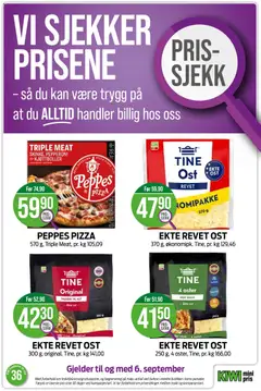 Forhåndsvisning av EKTE REVET OST, 250 g, 4 oster. Tine. gyldig fra 31/08/2026 | Side: 25 | Produkter: Peppes pizza, Pizza, Ved, Revet ost