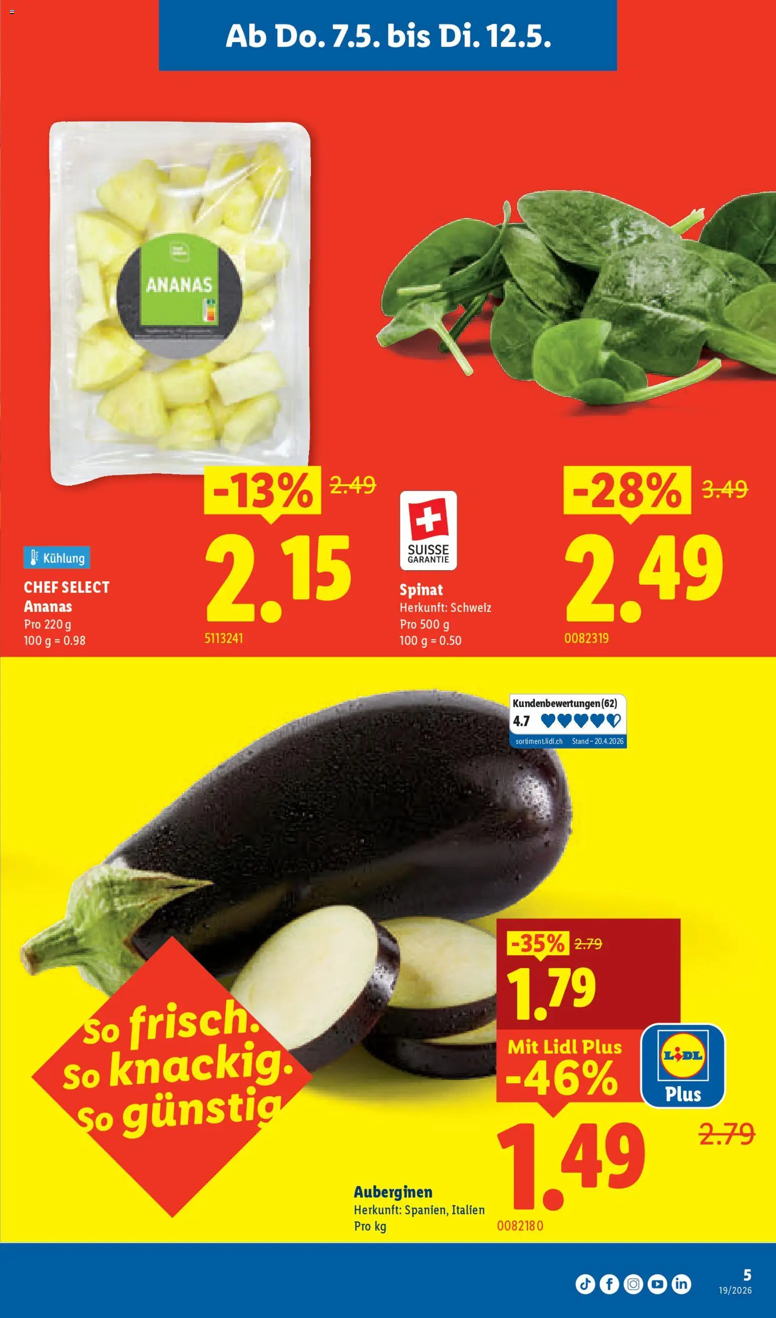 Lidl aktionen – gültig ab 07.05.2026 | Seite: 5 | Produkte: Ananas