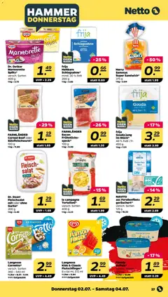 Netto Prospekt ab 29.06.2026 gültig | Seite: 31 | Produkte: Schlagsahne, Gouda, Saft, Salat