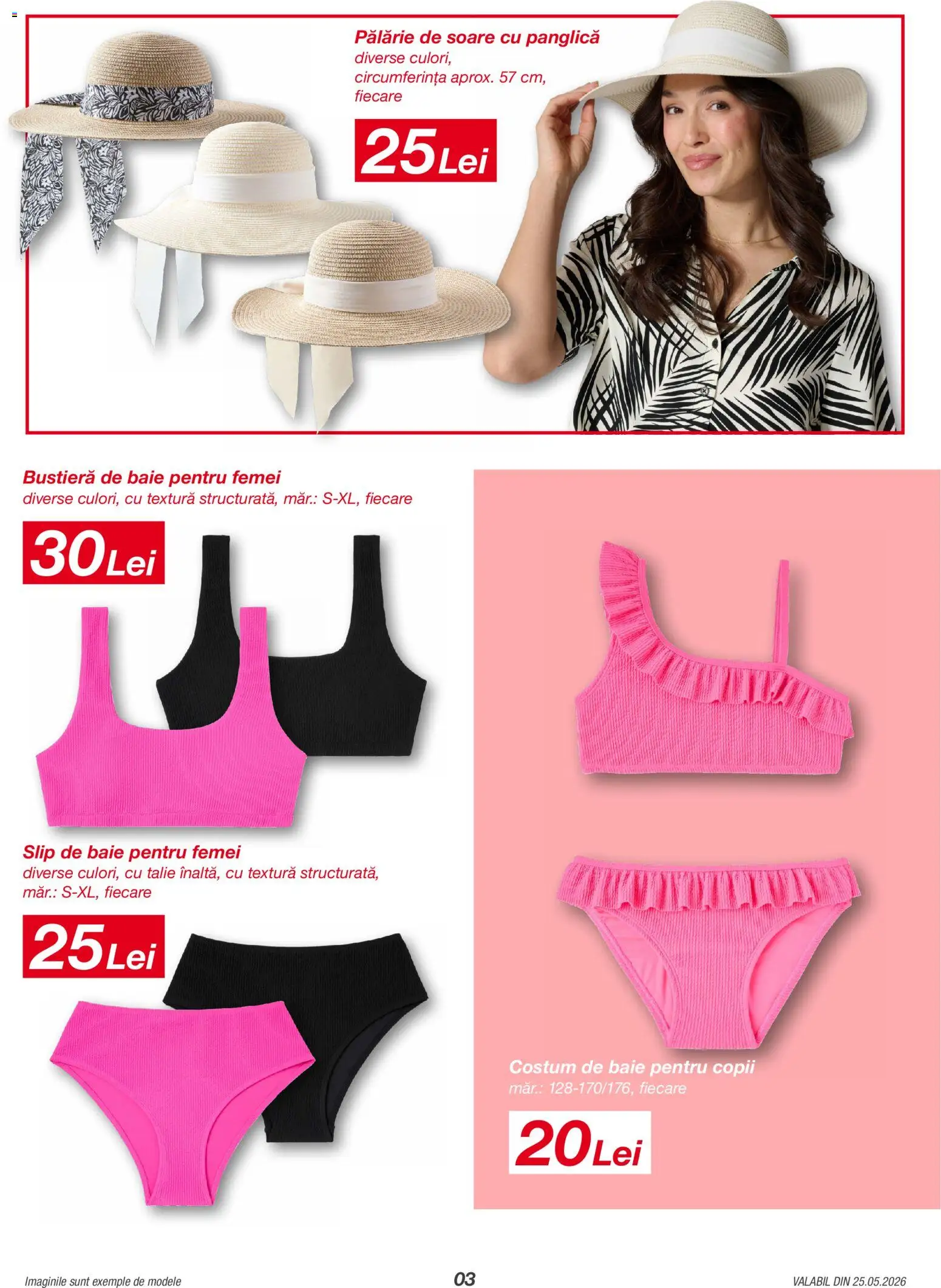 Noul catalog Kik – valabil de la 25.05.2026 | Pagină: 3 | Produse: Pălărie, Bustieră, Costum de baie, Costum