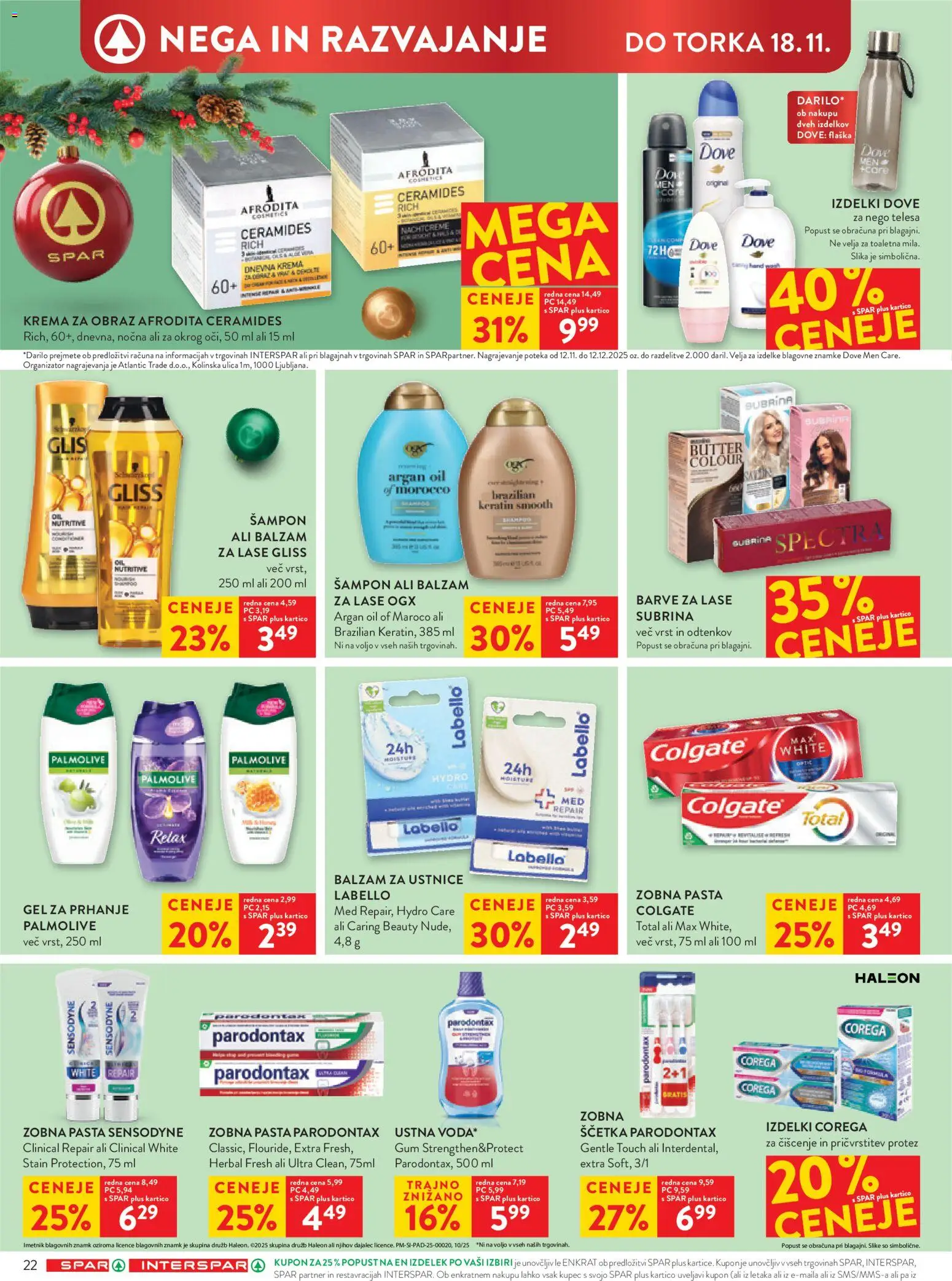 Novi Spar katalog ponudbe – veljaven od 12.11.2025 | Stran: 28 | Izdelki: Gel za prhanje, Balzam za ustnice, Sampon, Krema za obraz