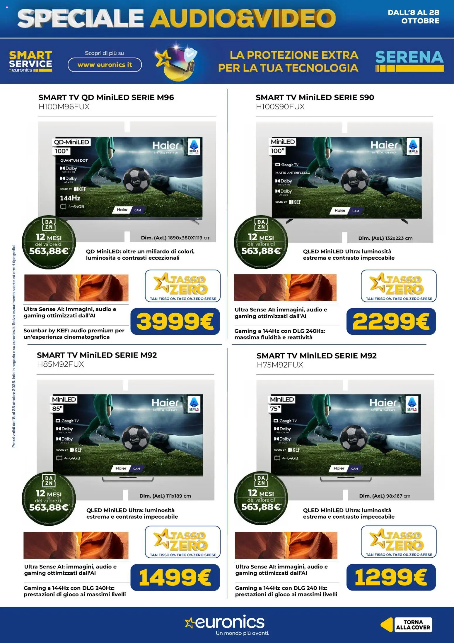 Volantino Euronics del 08/10/2026 | Pagina: 9 | Prodotti: smart TV, TV, Audio, Gioco