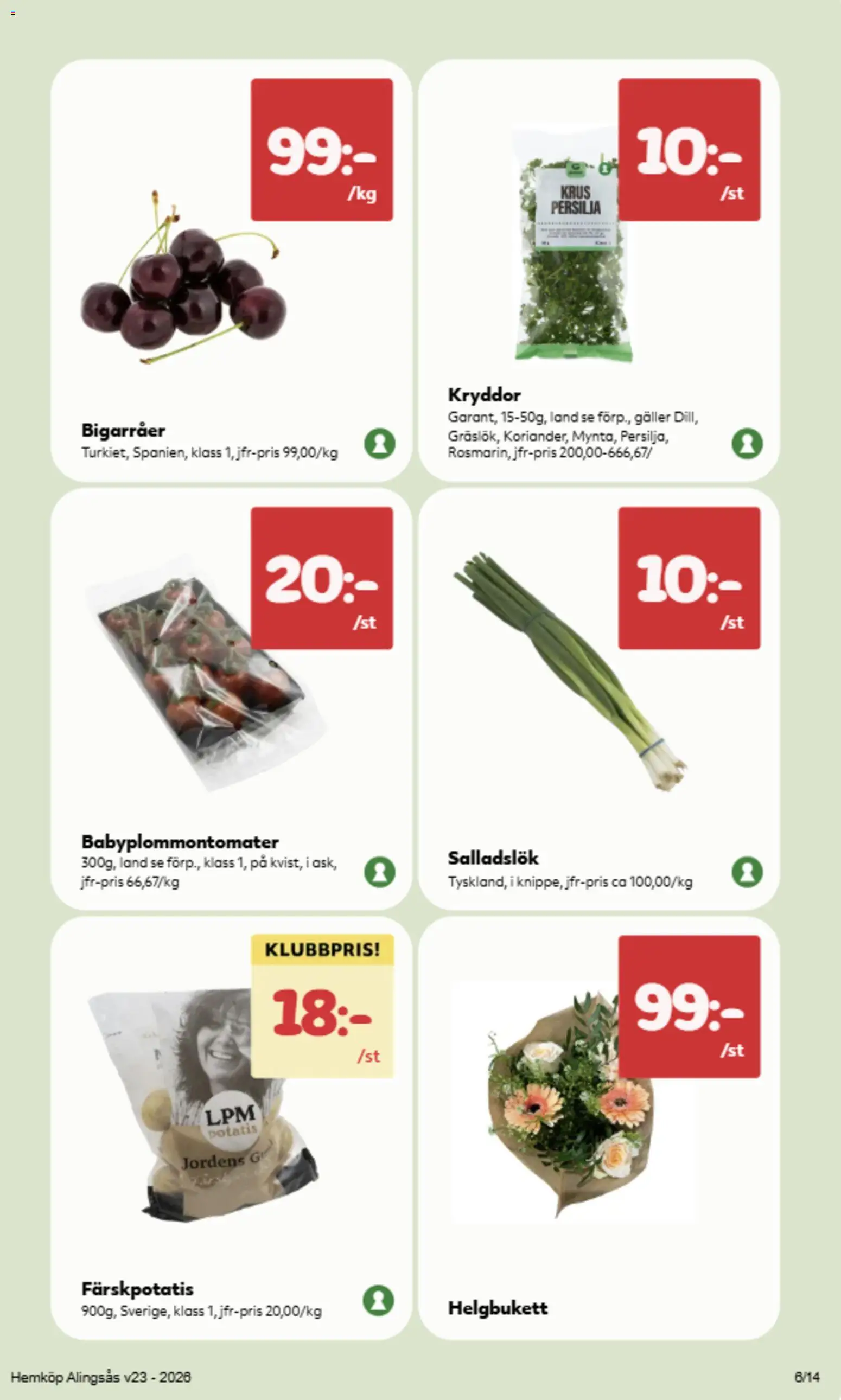 Hemköp reklamblad aktuell från 01.06.2026 | Sida: 5 | Produkter: Färskpotatis, Galler, Potatis, Salladslök