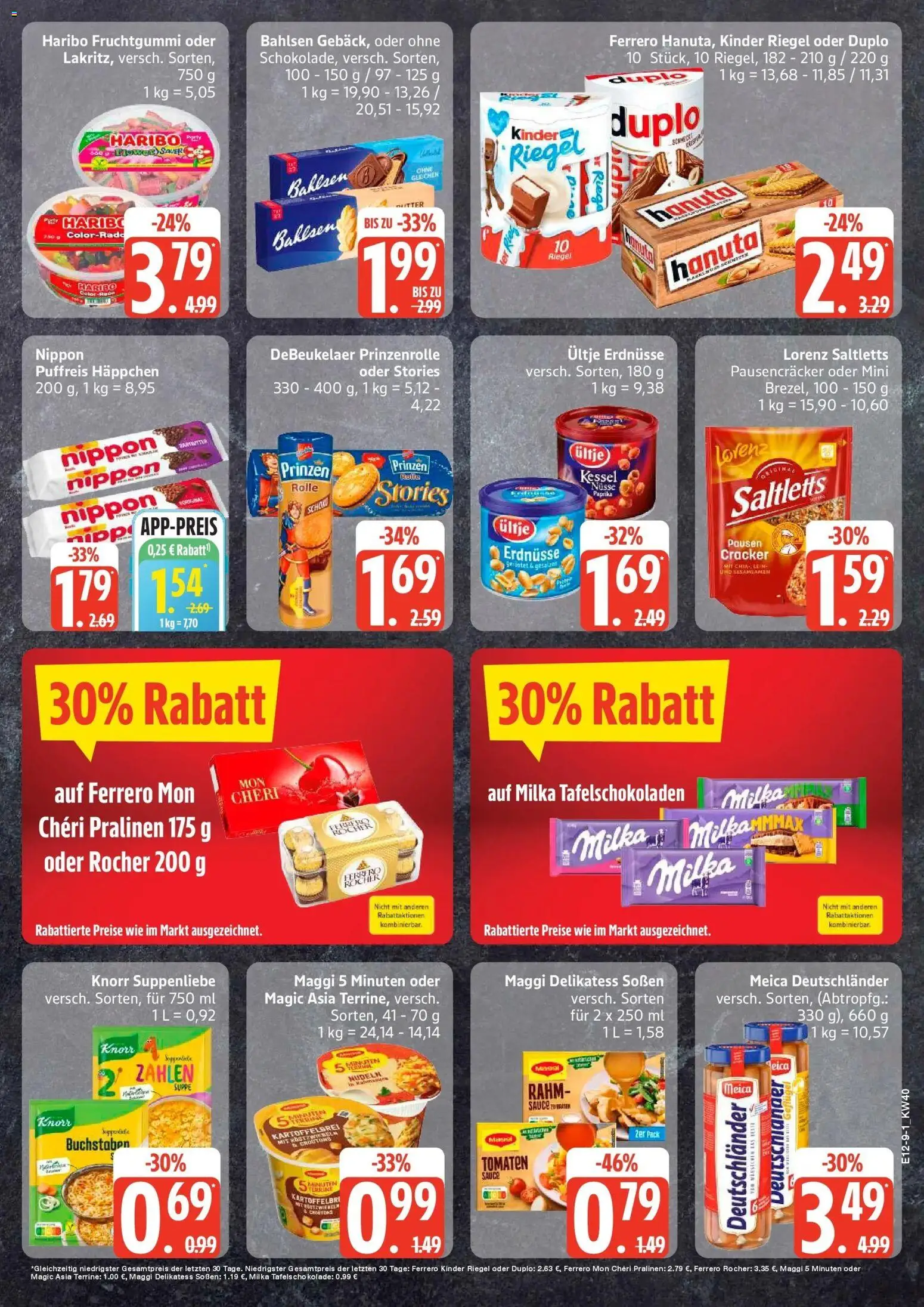 Edeka Prospekt Rostock-Gehlsdorf (ab 28.09.2026) » Angebote Online | Seite: 9 | Produkte: Ultje erdnusse, Knorr, Meica, Mon cheri