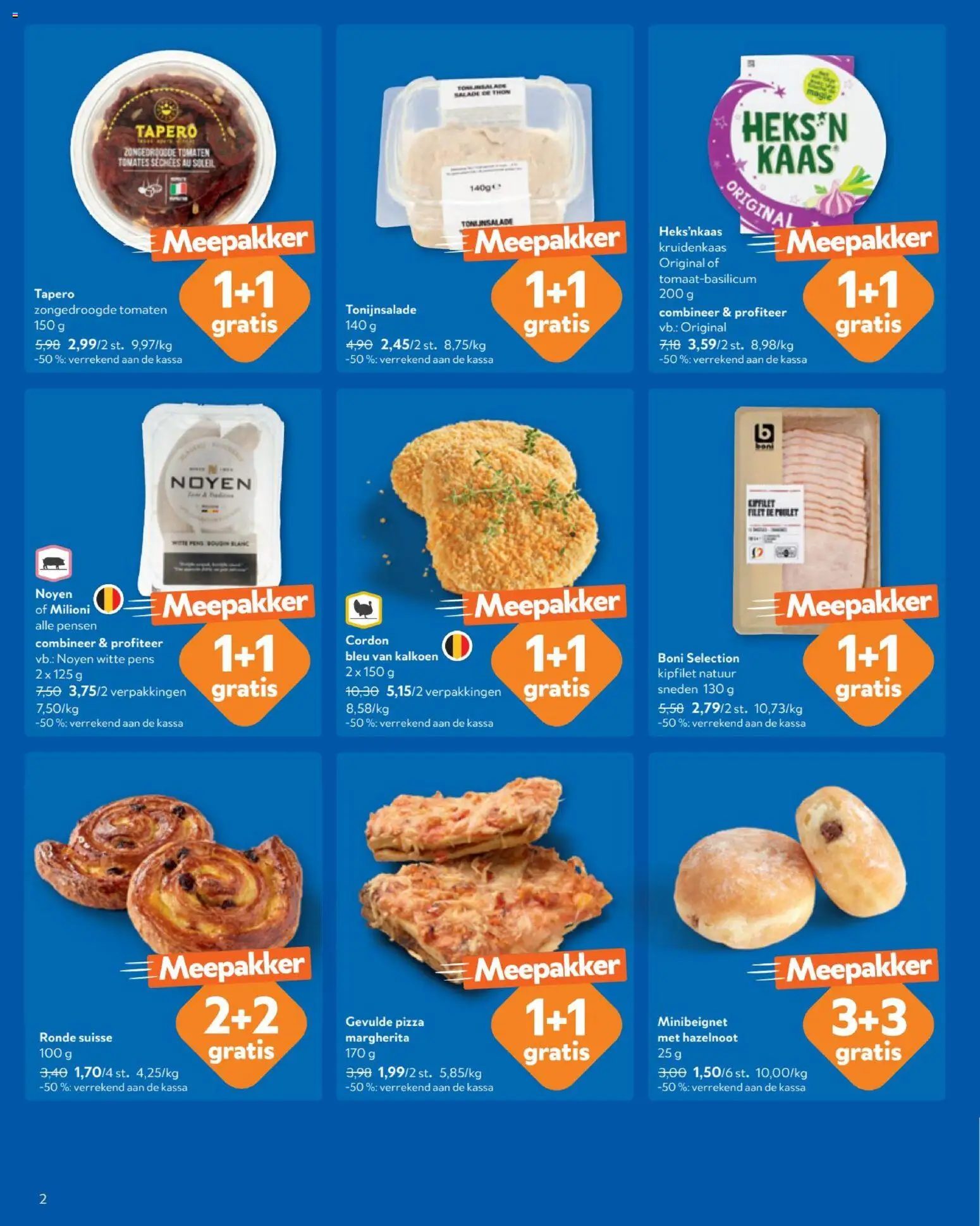 {H1} | Pagina: 2 | Producten: Tonijnsalade, Zongedroogde tomaten, Filet, Kaas