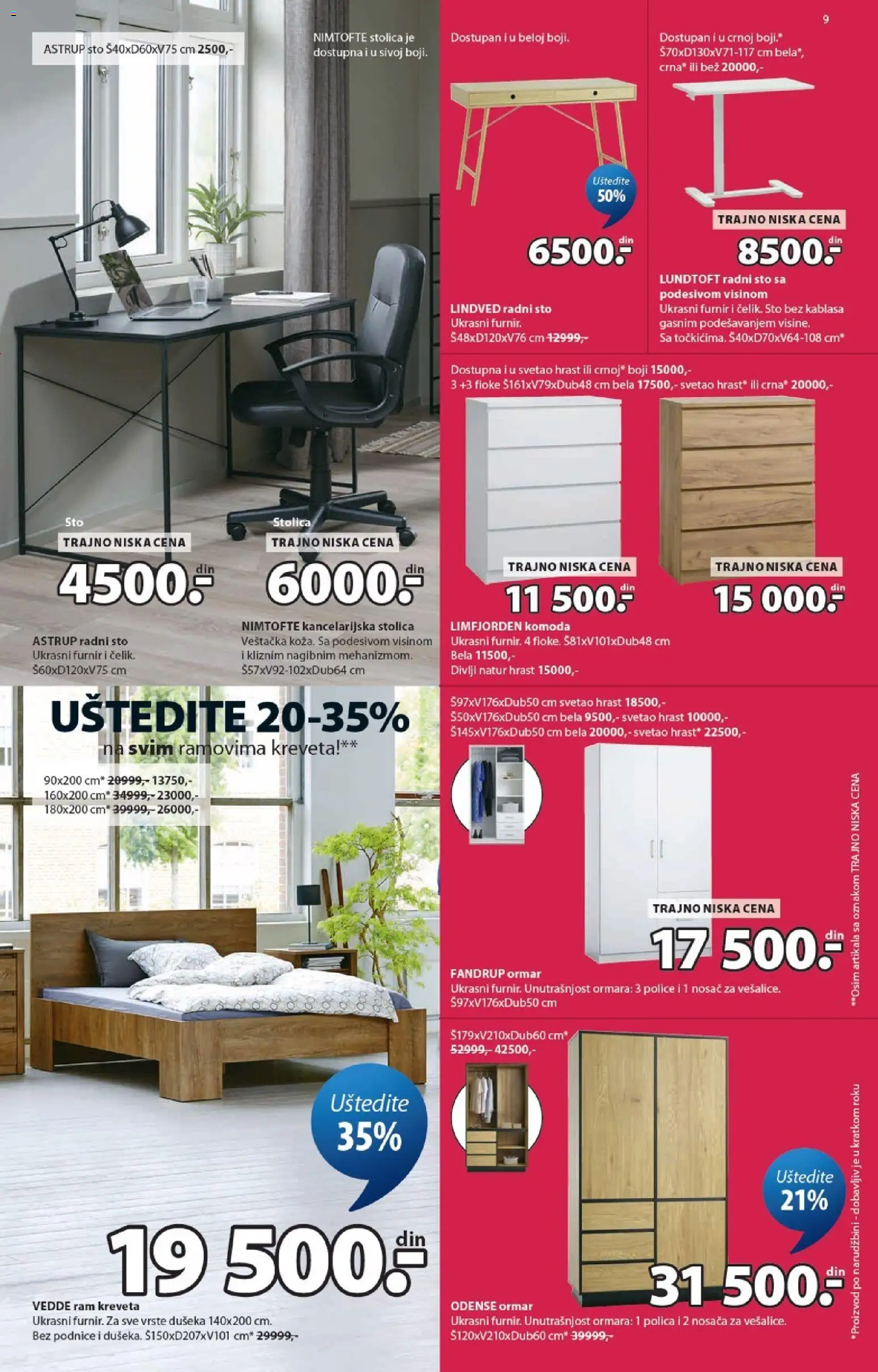 Jysk katalog - važi od 27.05.2026 | Strana: 9 | Proizvode: Polica, Sto, Stolica, Kancelarijska stolica