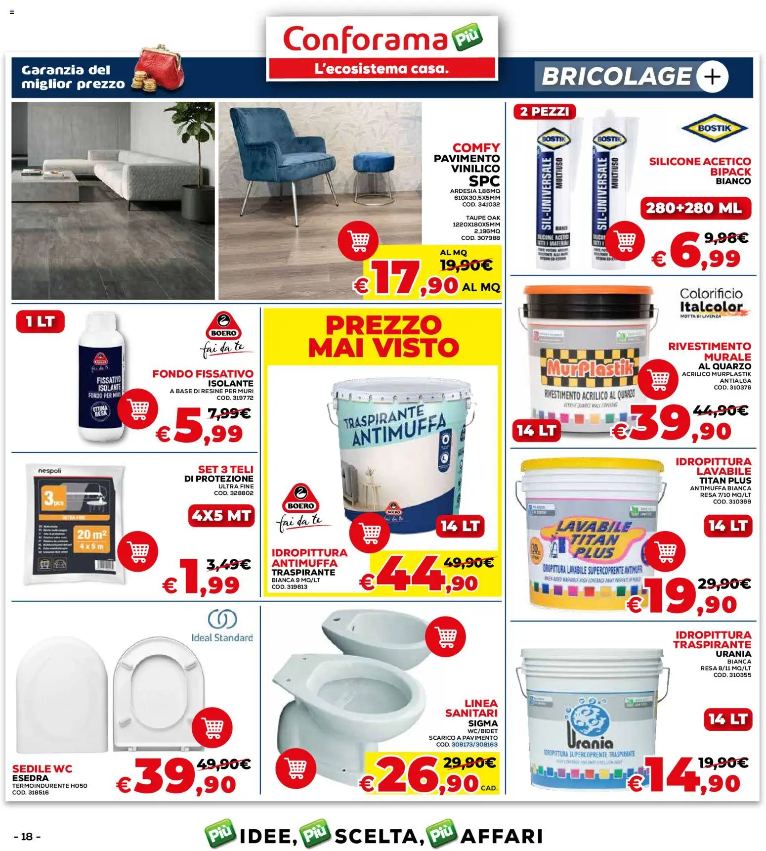 Volantino Conforama del 07.05.2026 | Pagina: 18 | Prodotti: Tè, Aceto, Silicone, WC