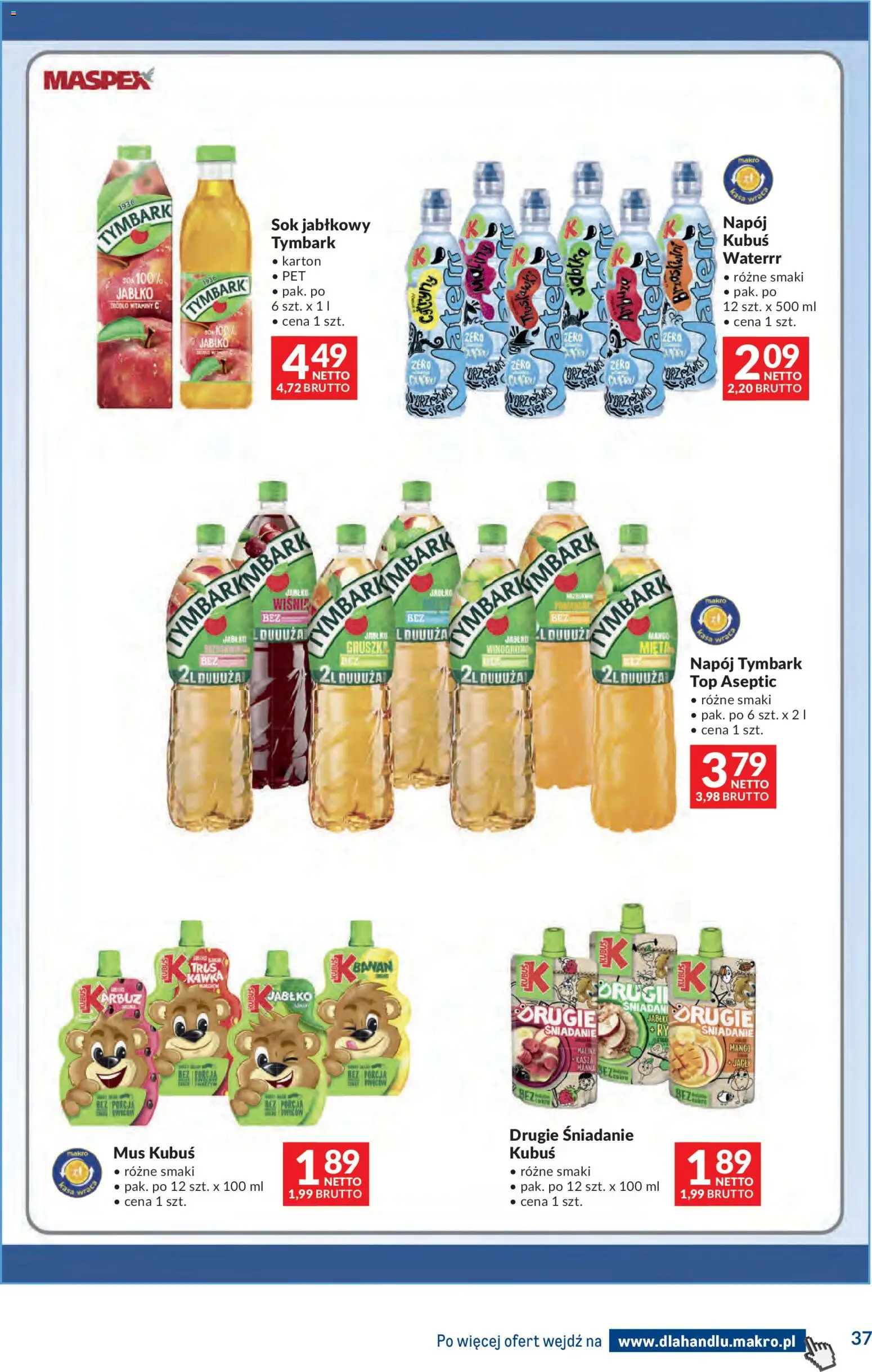 Makro gazetka - Dystrybucja do sklepów od 12.05.2026 | Strona: 37 | Produkty: Top, Malina, Mięta, Sok