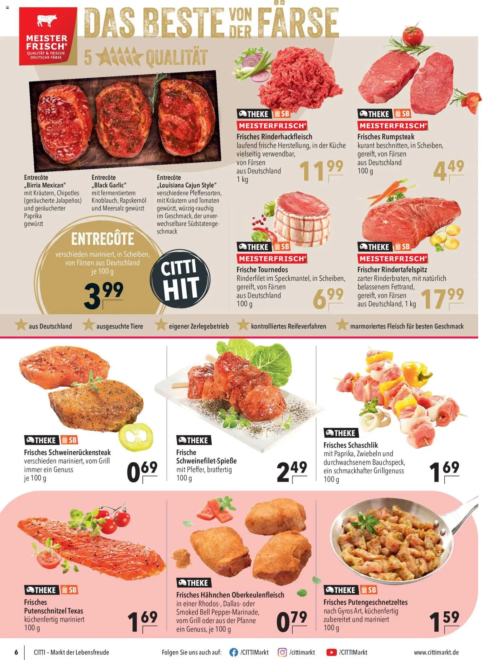 CITTI Markt Prospekt – gültig ab 22.07.2026 | Seite: 6 | Produkte: Hahnchen, Rinderfilet, Gyros, Zwiebeln