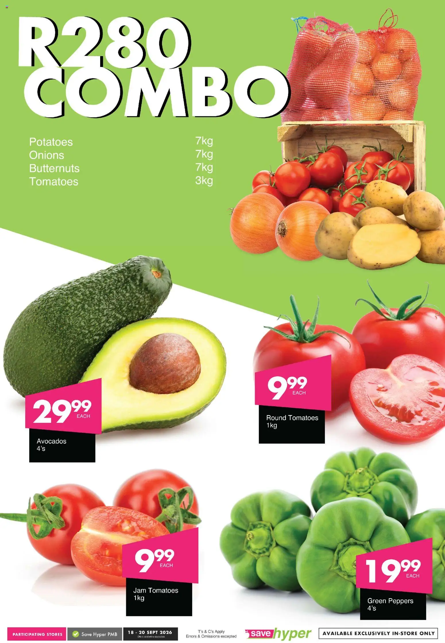 New Save catalogue – valid from 18/09/2026 | Page: 5 | Products: Tomatoes, Avocados, Potatoes, Onions