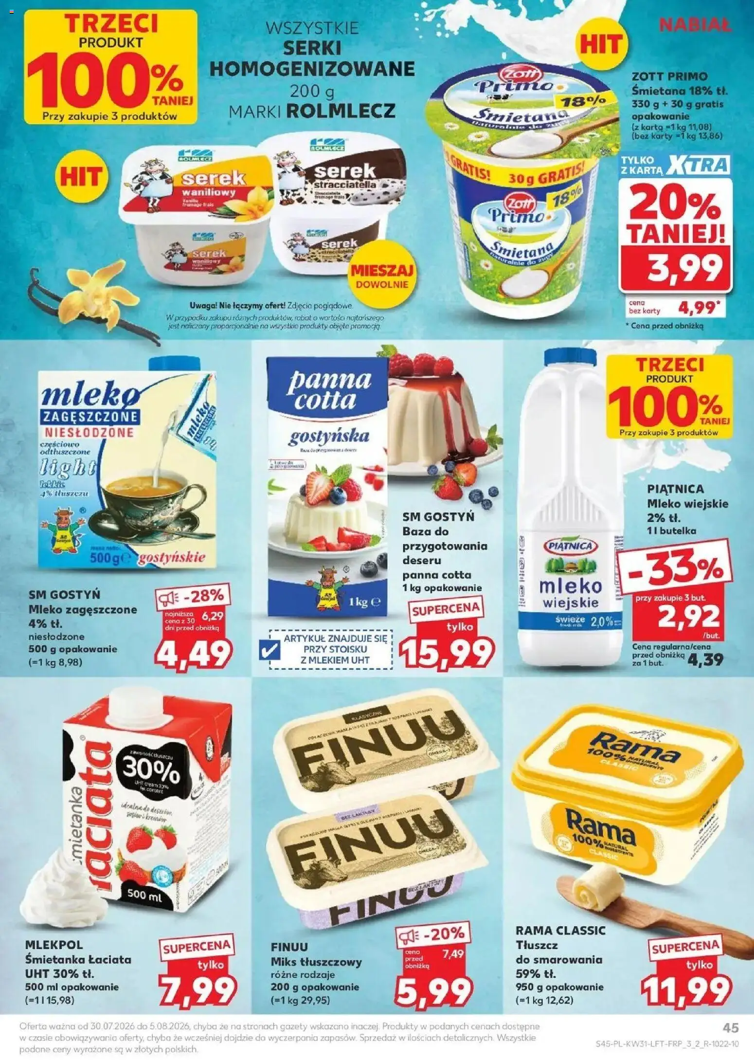 Kaufland gazetka od 30.07.2026 | Strona: 45 | Produkty: Zupy, Serki homogenizowane, Robot, Gazety
