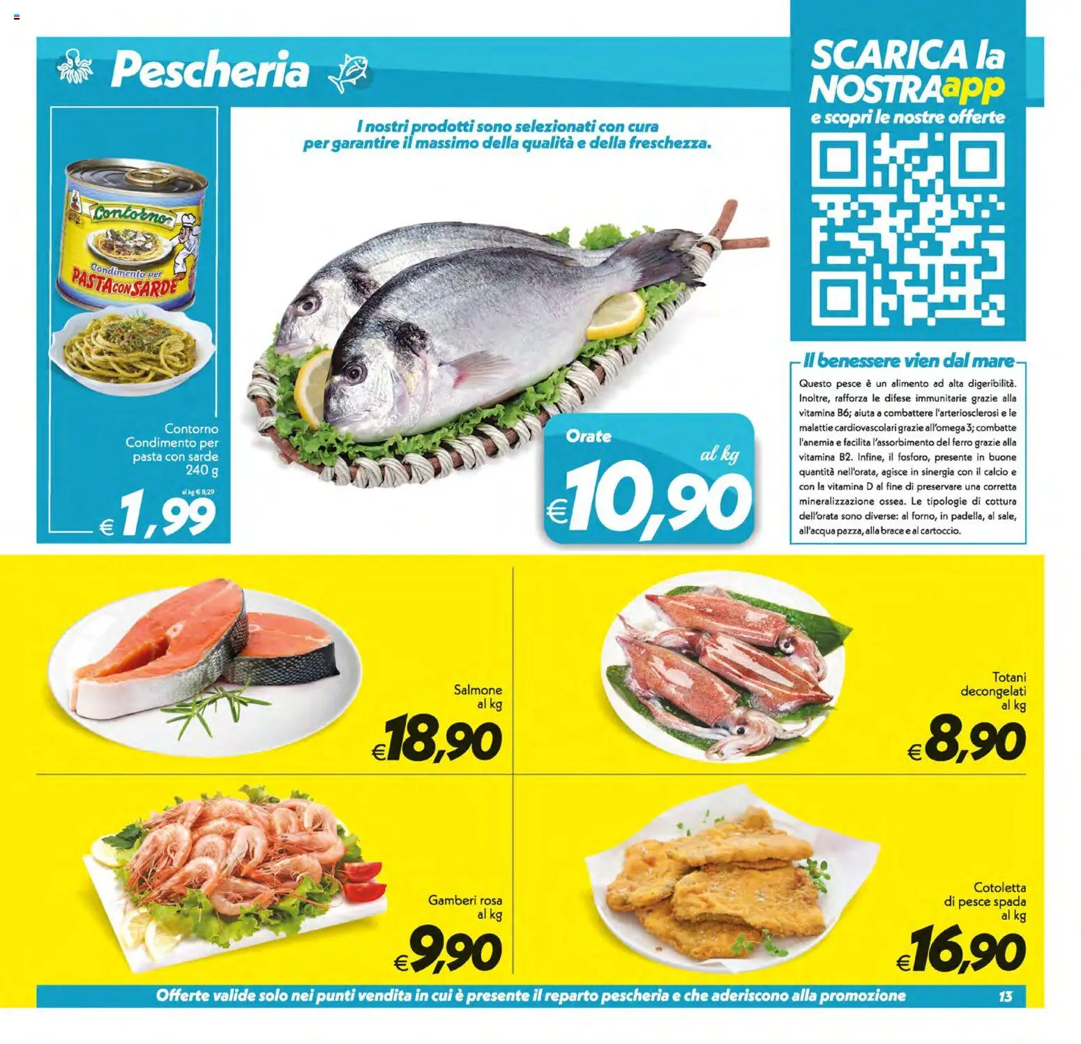 Volantino SuperConveniente del 19/06/2026 | Pagina: 13 | Prodotti: Salmone, Pesce, Gamberi, Pesce spada