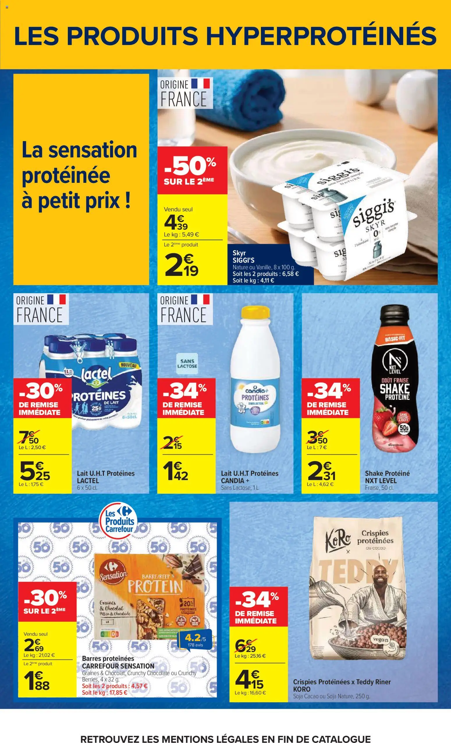{H1} | Page: 15 | Produits: Protéine, Graines, Lait, Chocolat
