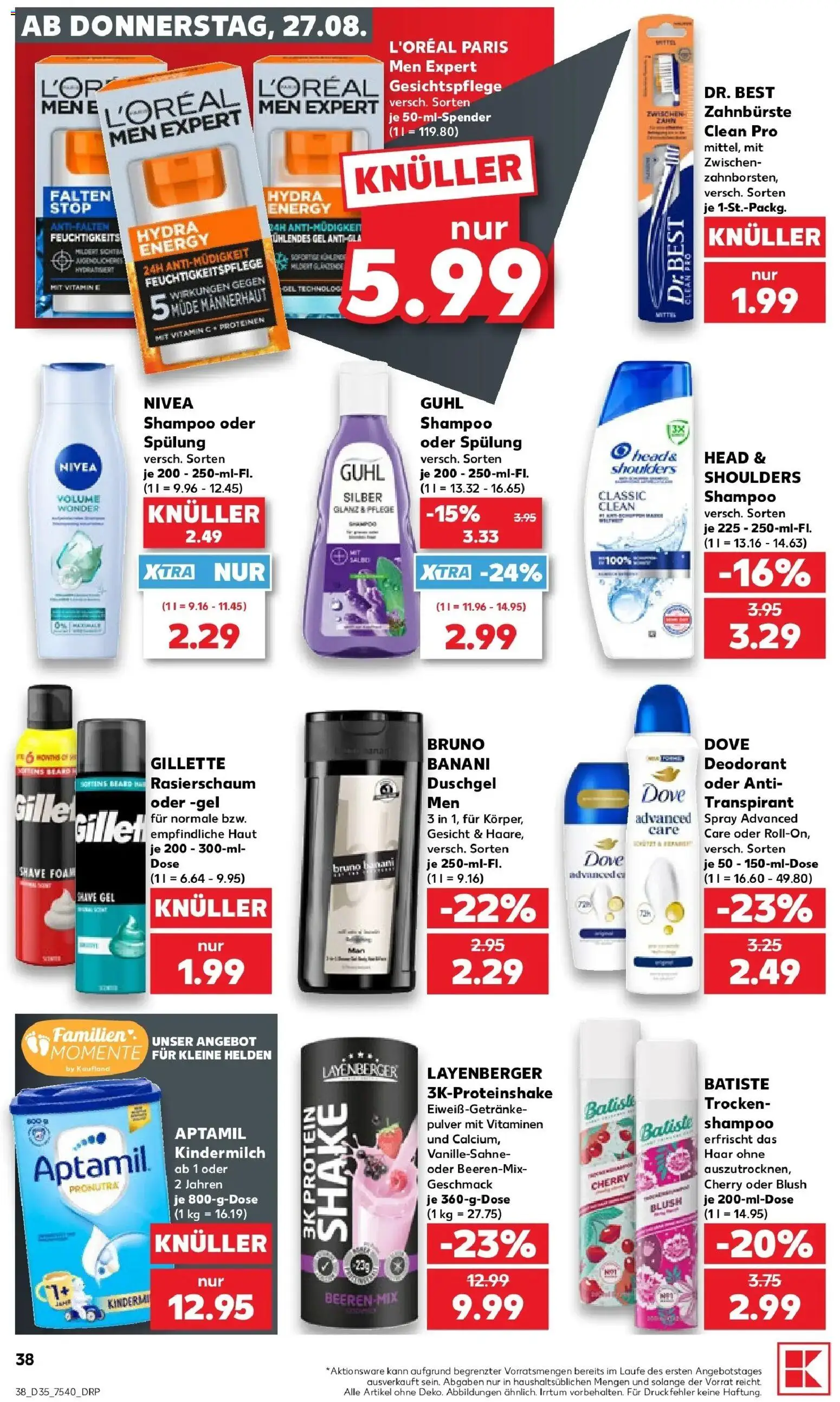 Prospekt Kaufland ab 24.08.2026 » Angebote Online zum Blättern | Seite: 49 | Produkte: Shampoo, Spülung, Rasierschaum, Zahnbürste