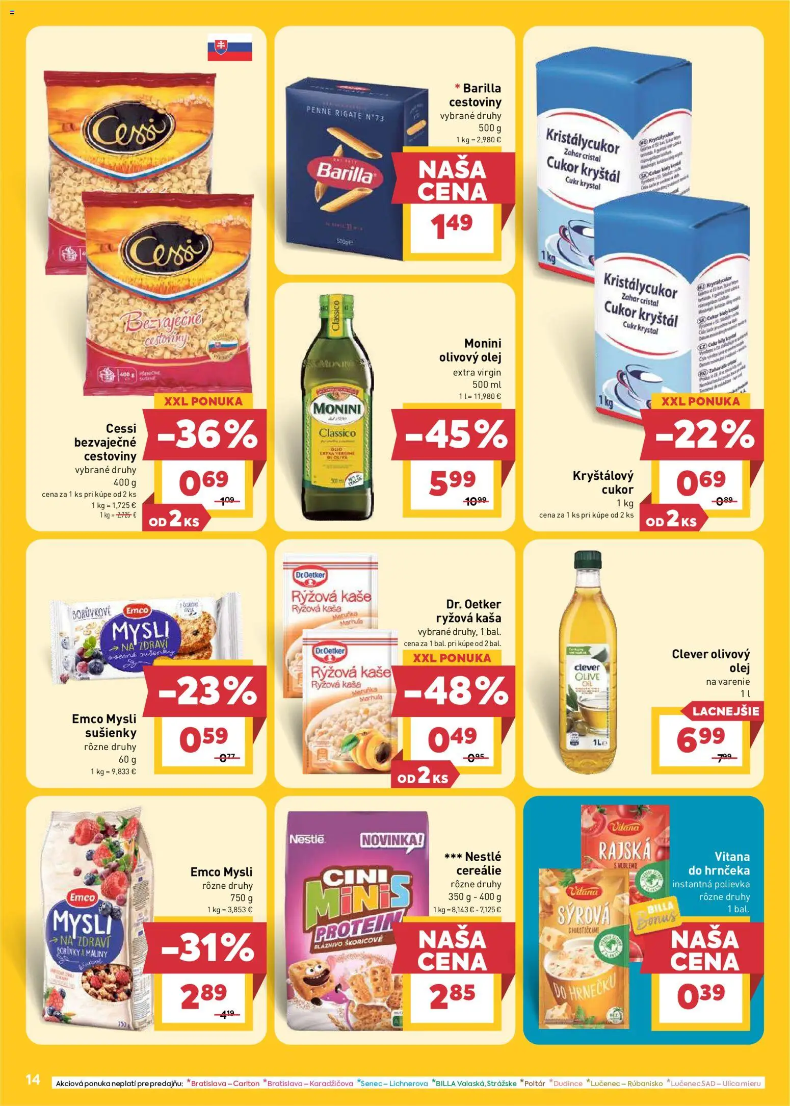 Nové Billa akcie – leták je platný od 10.06.2026 | Strana: 16 | Produkty: Olej, Protein, Cukor, Cereálie