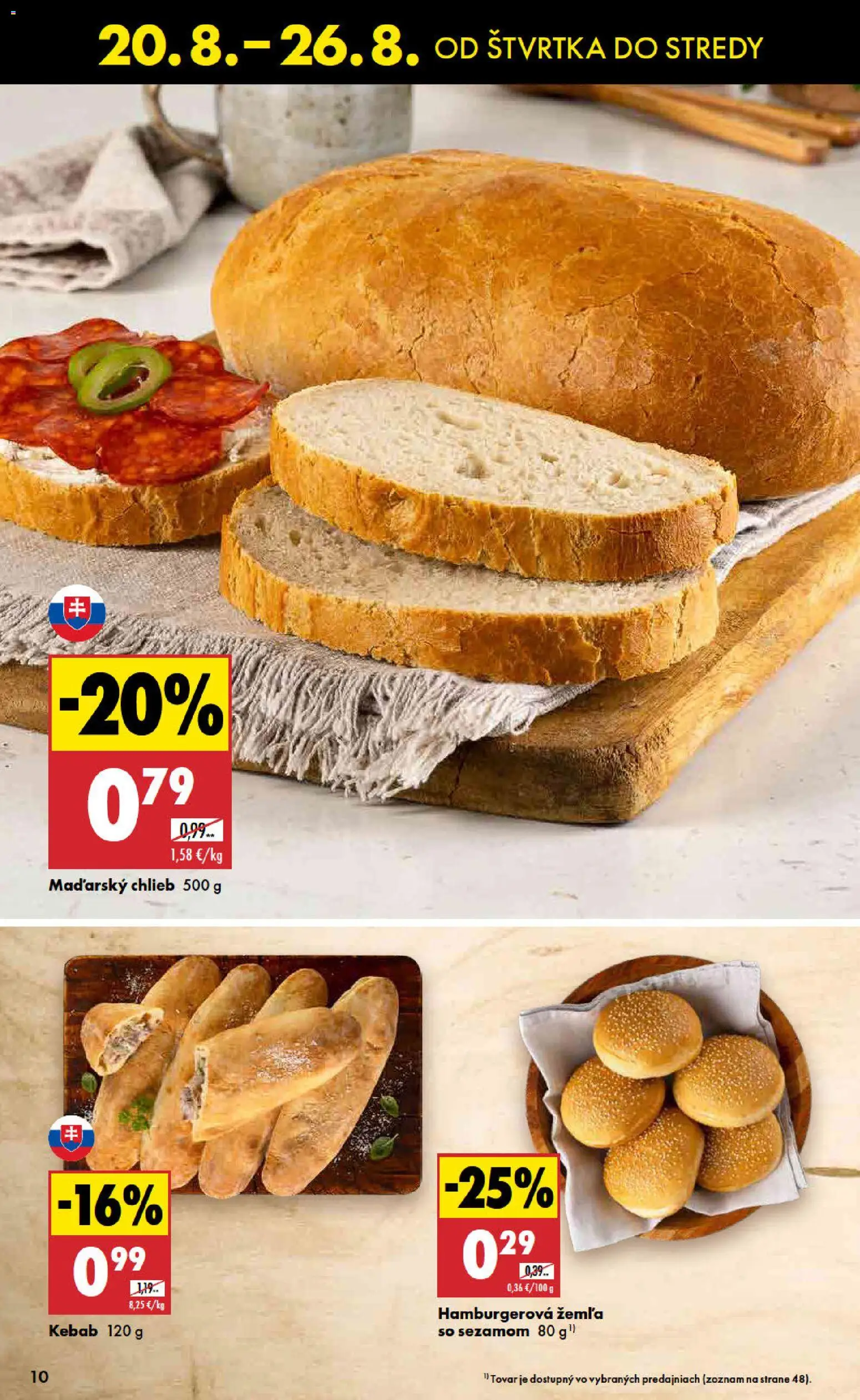 Nové Biedronka akcie – leták je platný od 20.08.2026 | Strana: 10 | Produkty: Chlieb, Hamburger