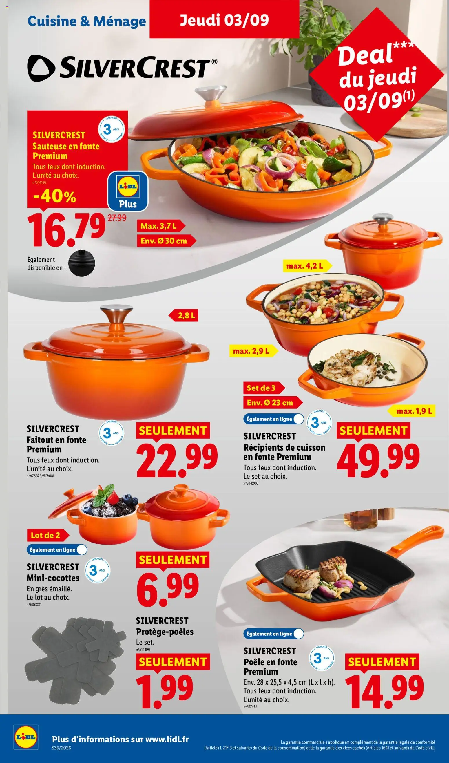 {H1} | Page: 40 | Produits: Faitout, Poêle, Faitout en fonte, Sauteuse en fonte