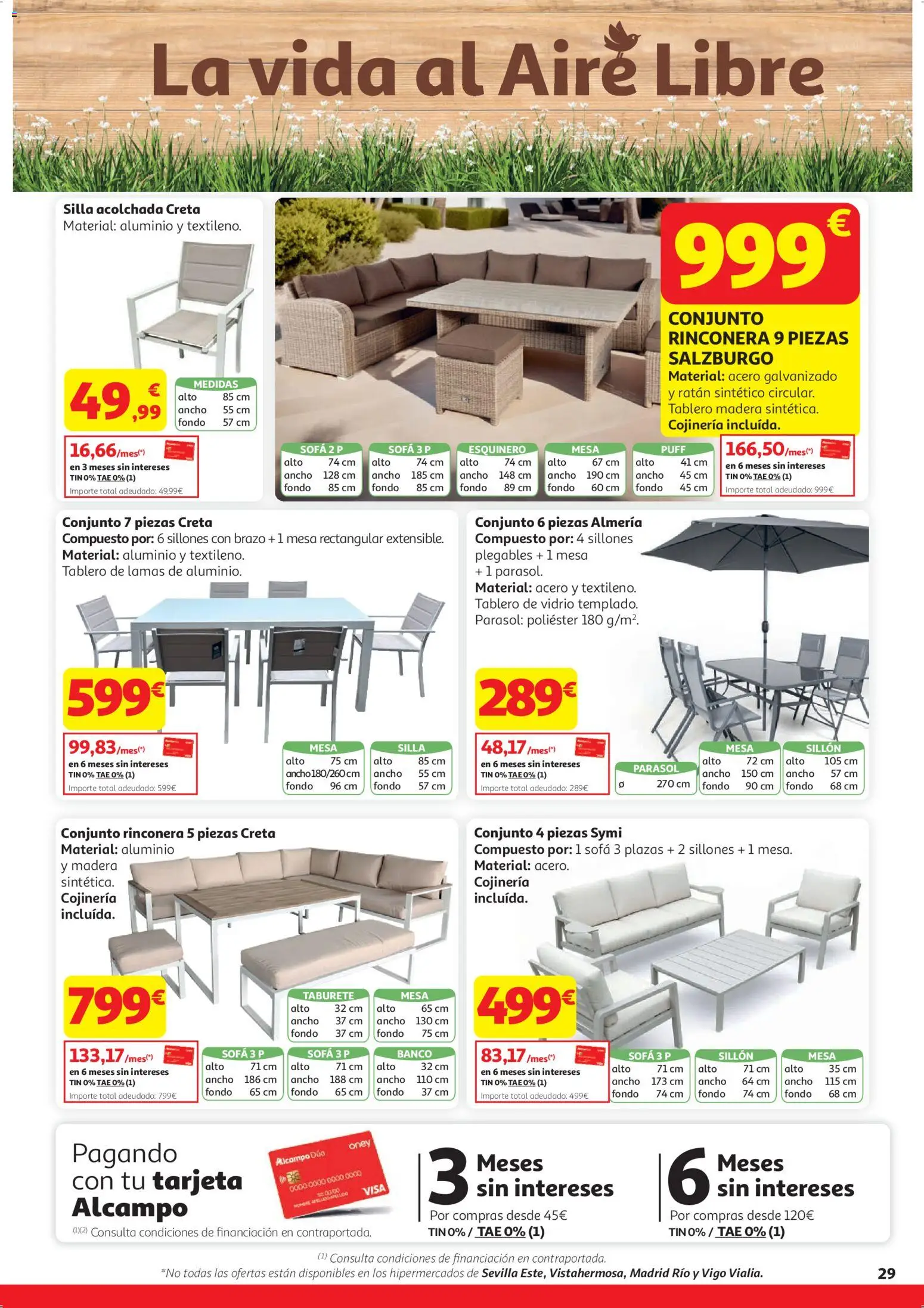 Alcampo  HG General Cat │ válido desde el 07.04.2026 | Página: 29 | Productos: Taburete, Sillón, Mesa, Silla