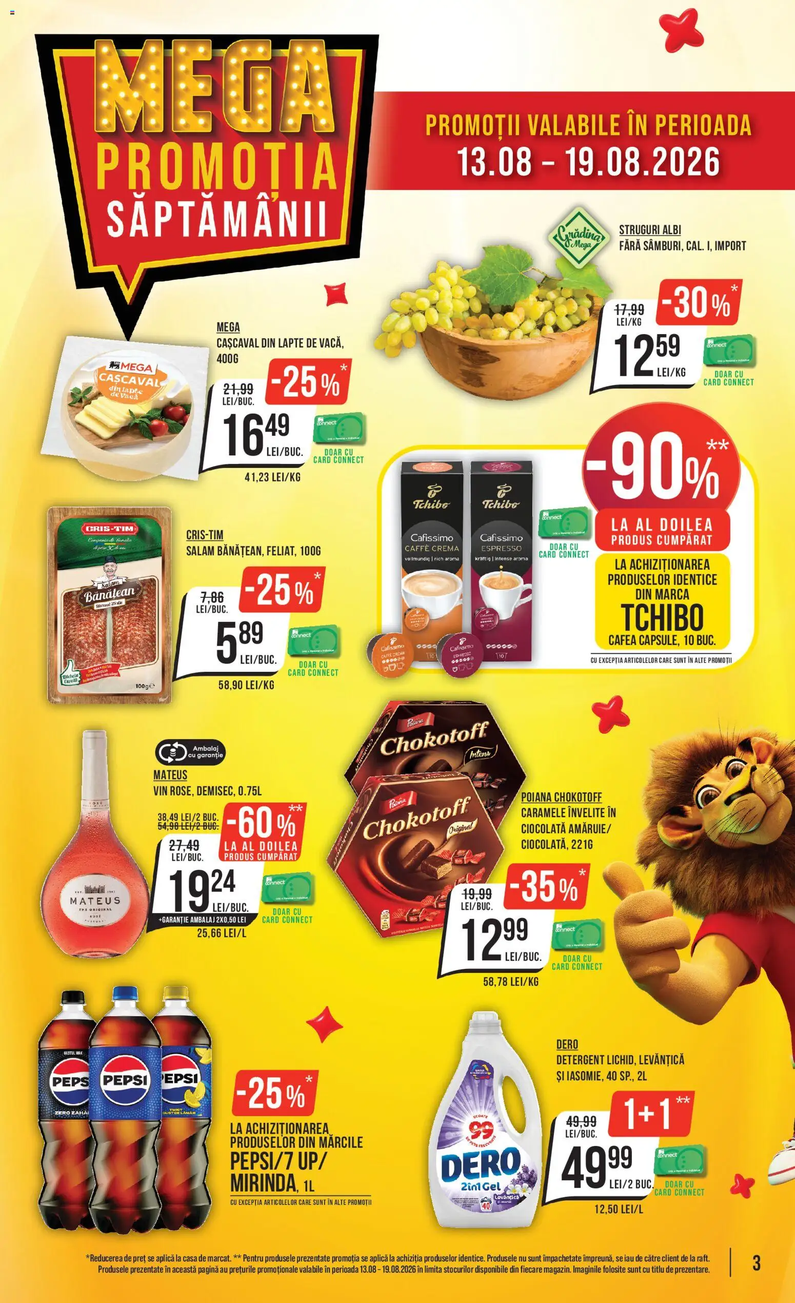 Noul catalog Mega Image – valabil de la 13.08.2026 | Pagină: 3 | Produse: Aplică, Vin, Detergent, Intense