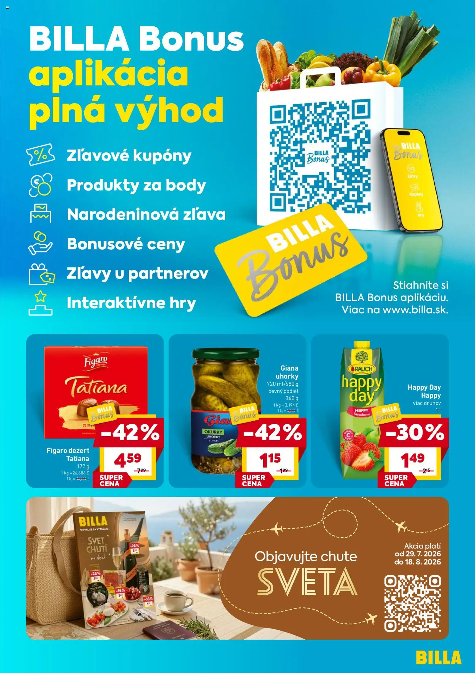 Nové Billa akcie – leták je platný od 29.07.2026 | Strana: 3 | Produkty: Uhorky