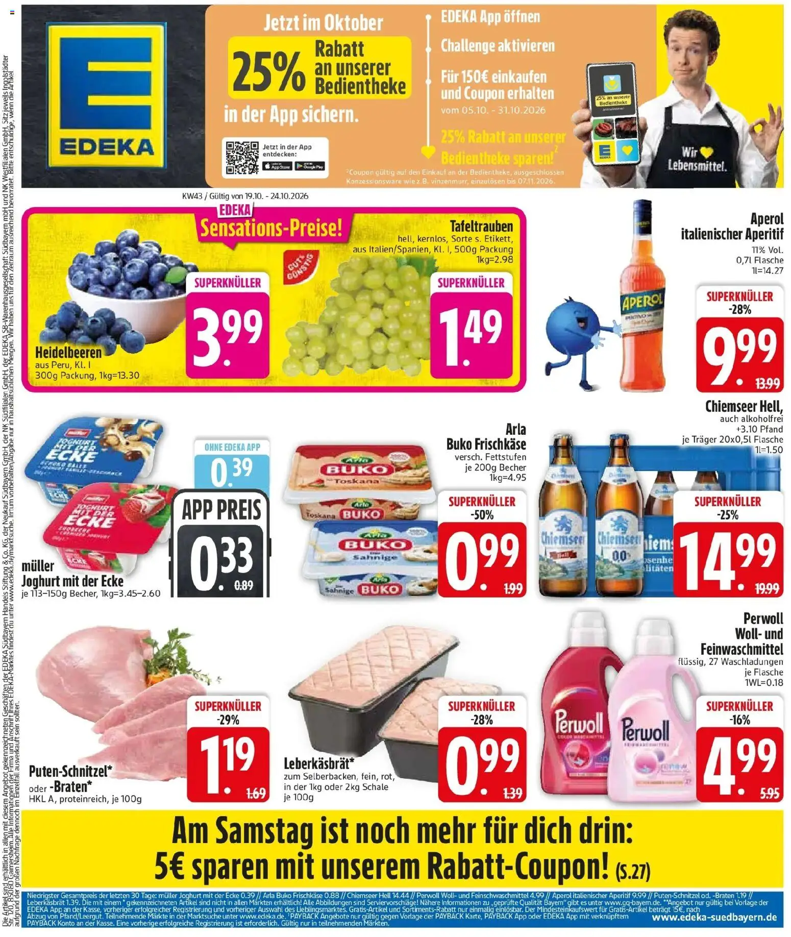 Edeka Prospekt Altomünster (ab 19.10.2026) » Angebote Online | Seite: 3 | Produkte: Joghurt, Perwoll, Putenschnitzel, Frischkase