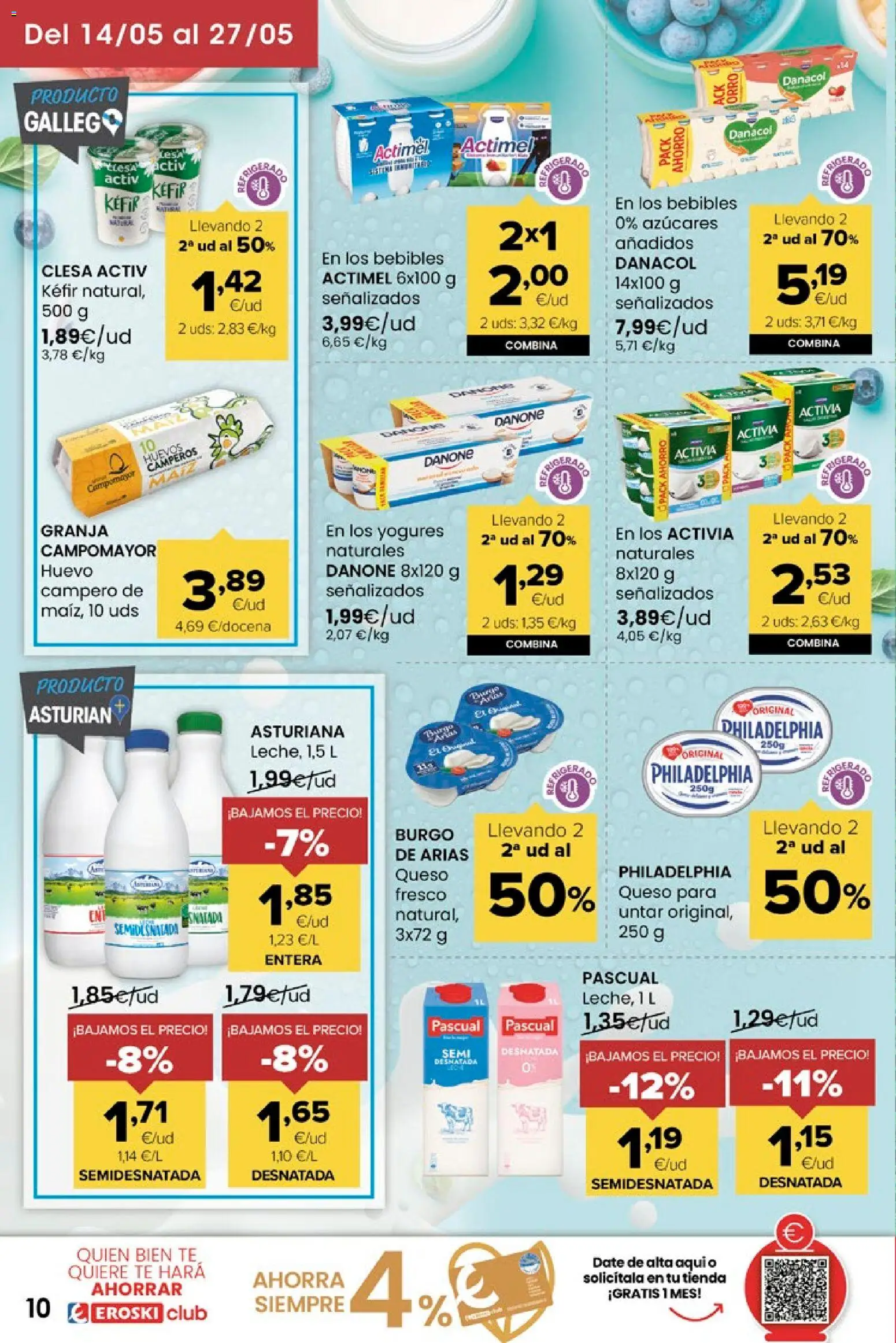 Eroski Miramos por ti │ válido desde el 14.05.2026 | Página: 10 | Productos: Queso, Huevos, Té